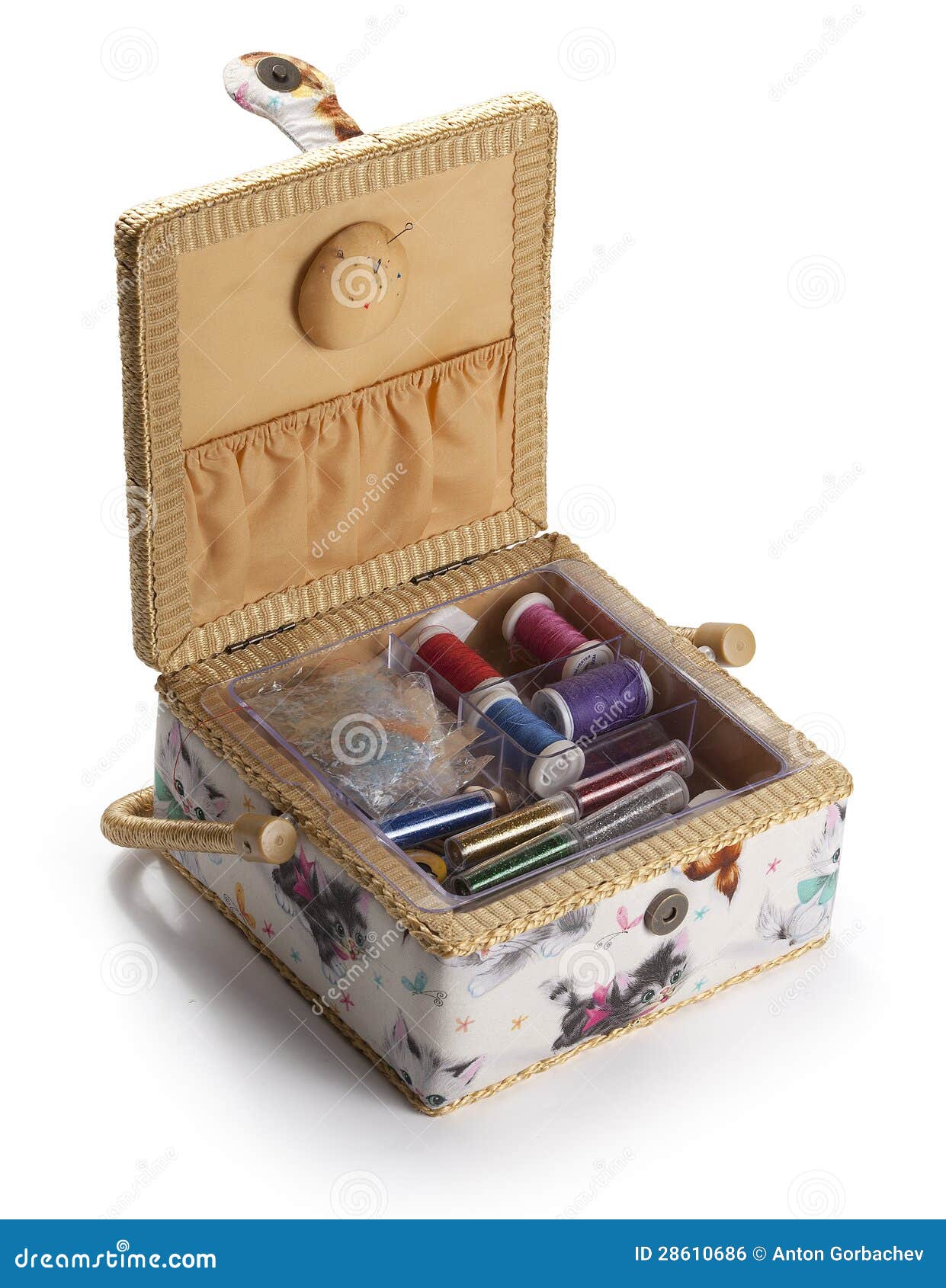 Casket for sewing stock photo. Image of needlework, case 28610686