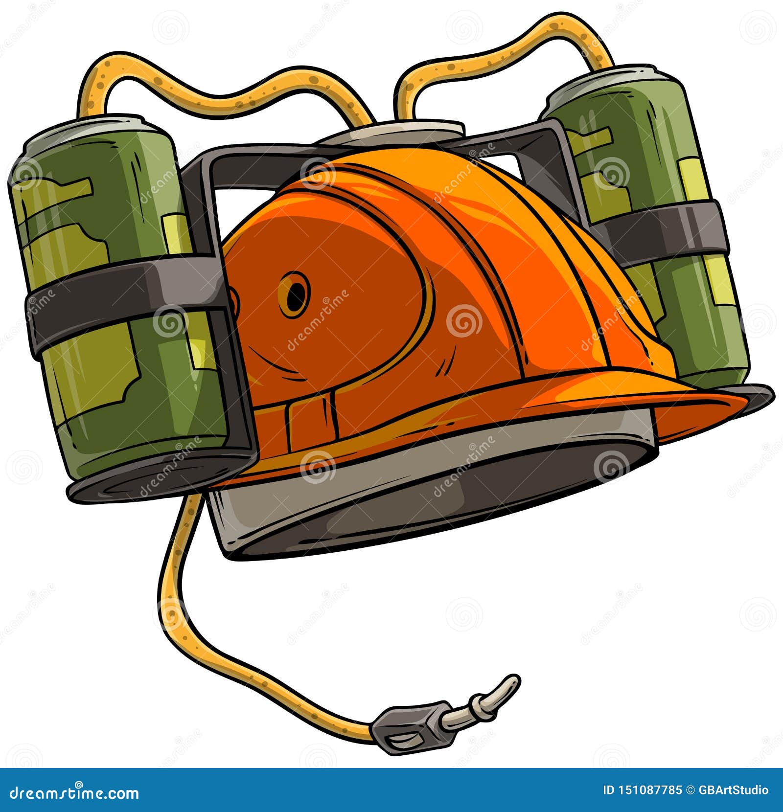 Casque Potable Orange De Bière De Bande Dessinée Avec Des Bouteilles  Illustration de Vecteur - Illustration du chapeau, protégez: 151087785