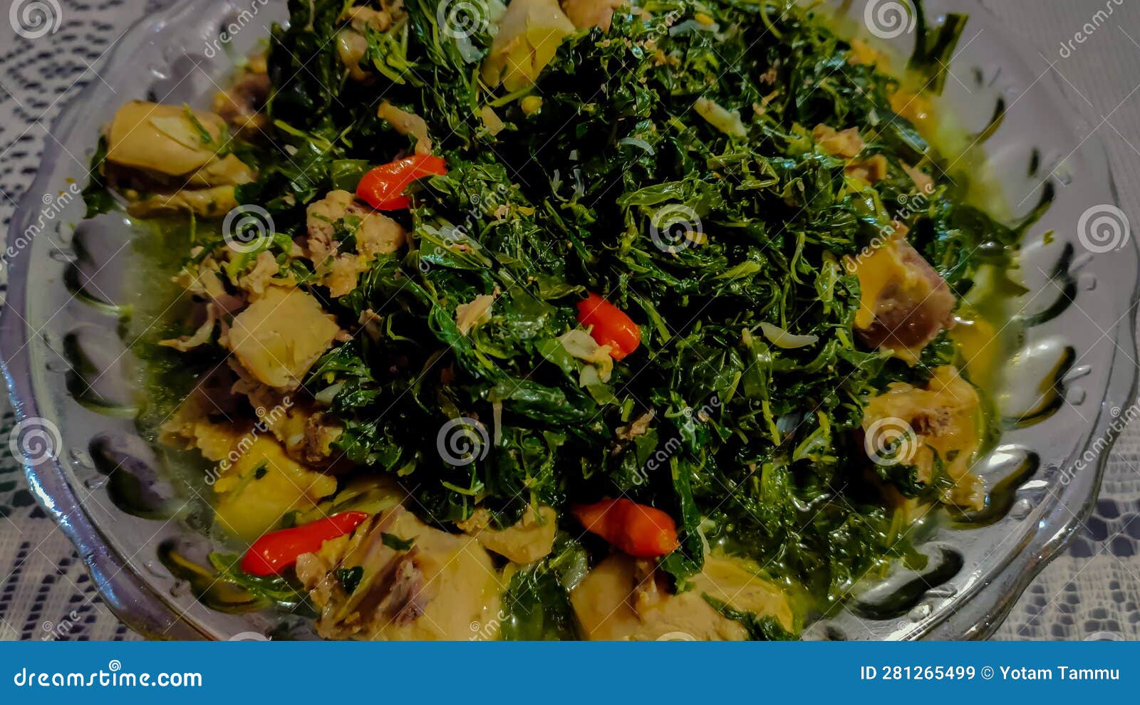Cassava Leaf Chicken is Ready To Be Served Stock Image Image of