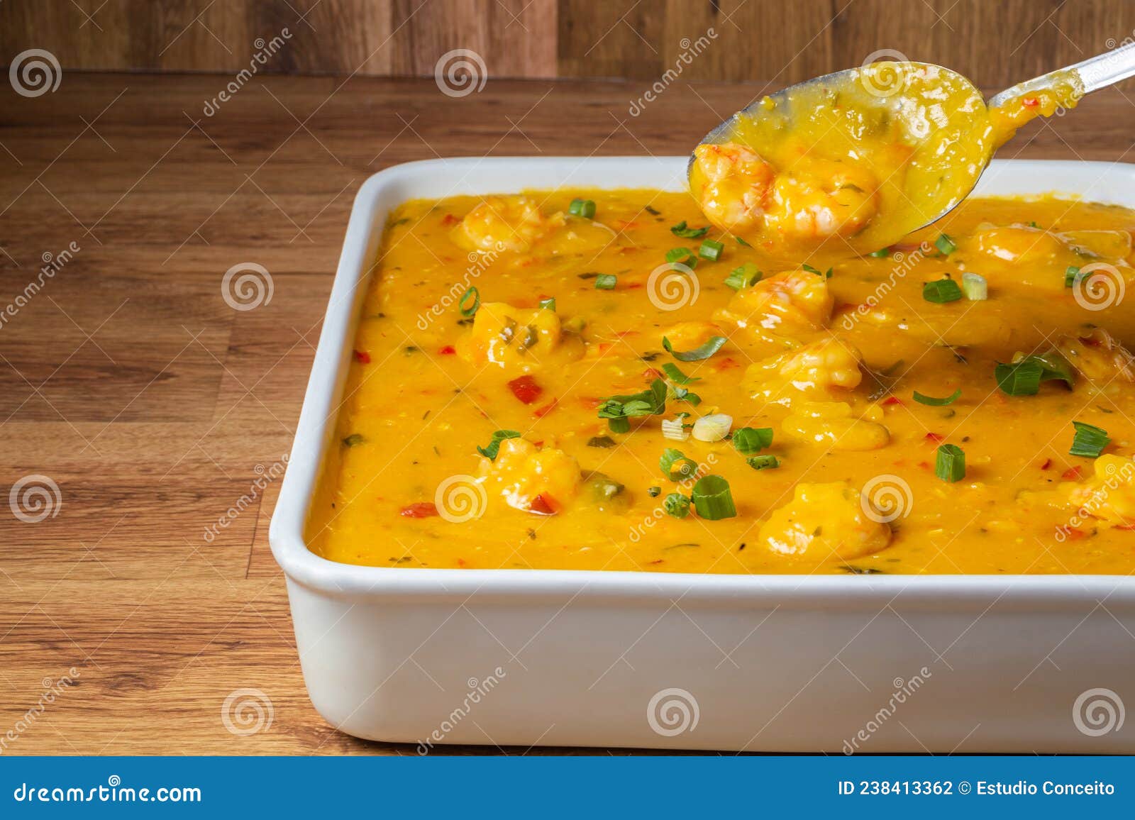 cassava and shrimp cream. typical brazilian dish called bobo de camarÃÂ£o.