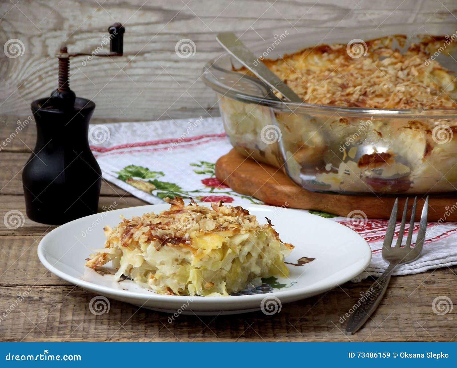 Casserole with Cabbage or Gratin Stock Image Image of baked, cuisine