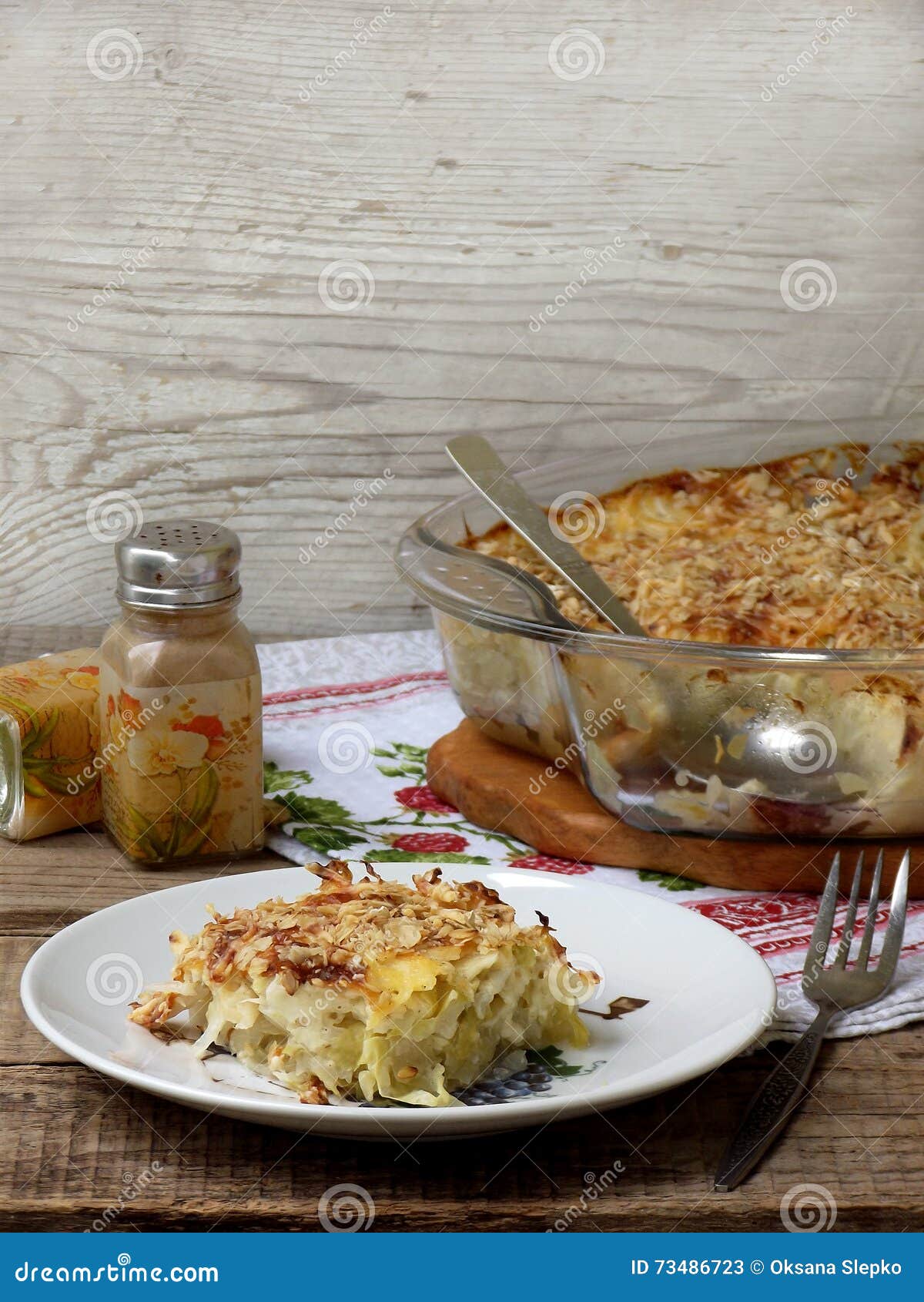 Casserole with Cabbage or Gratin Stock Image Image of lunch