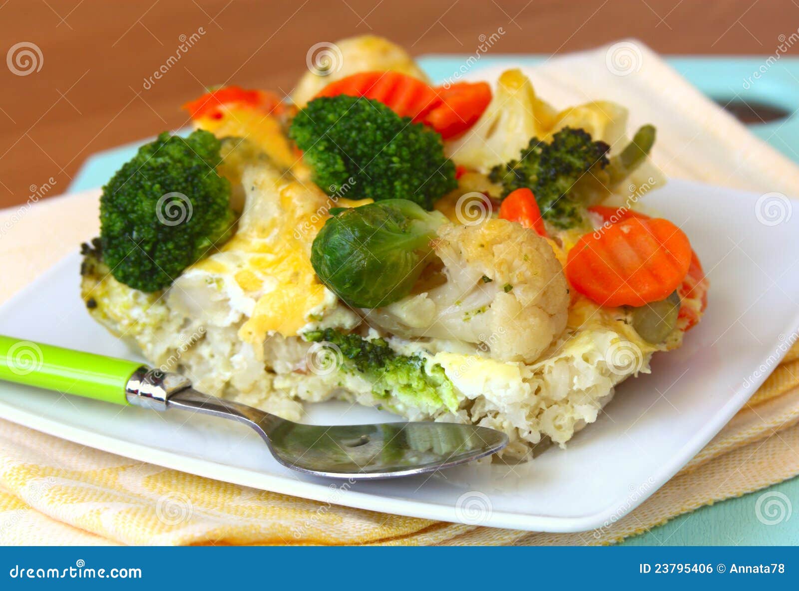 Casserole of Cauliflower, Broccoli and Carrots Stock Photo Image of