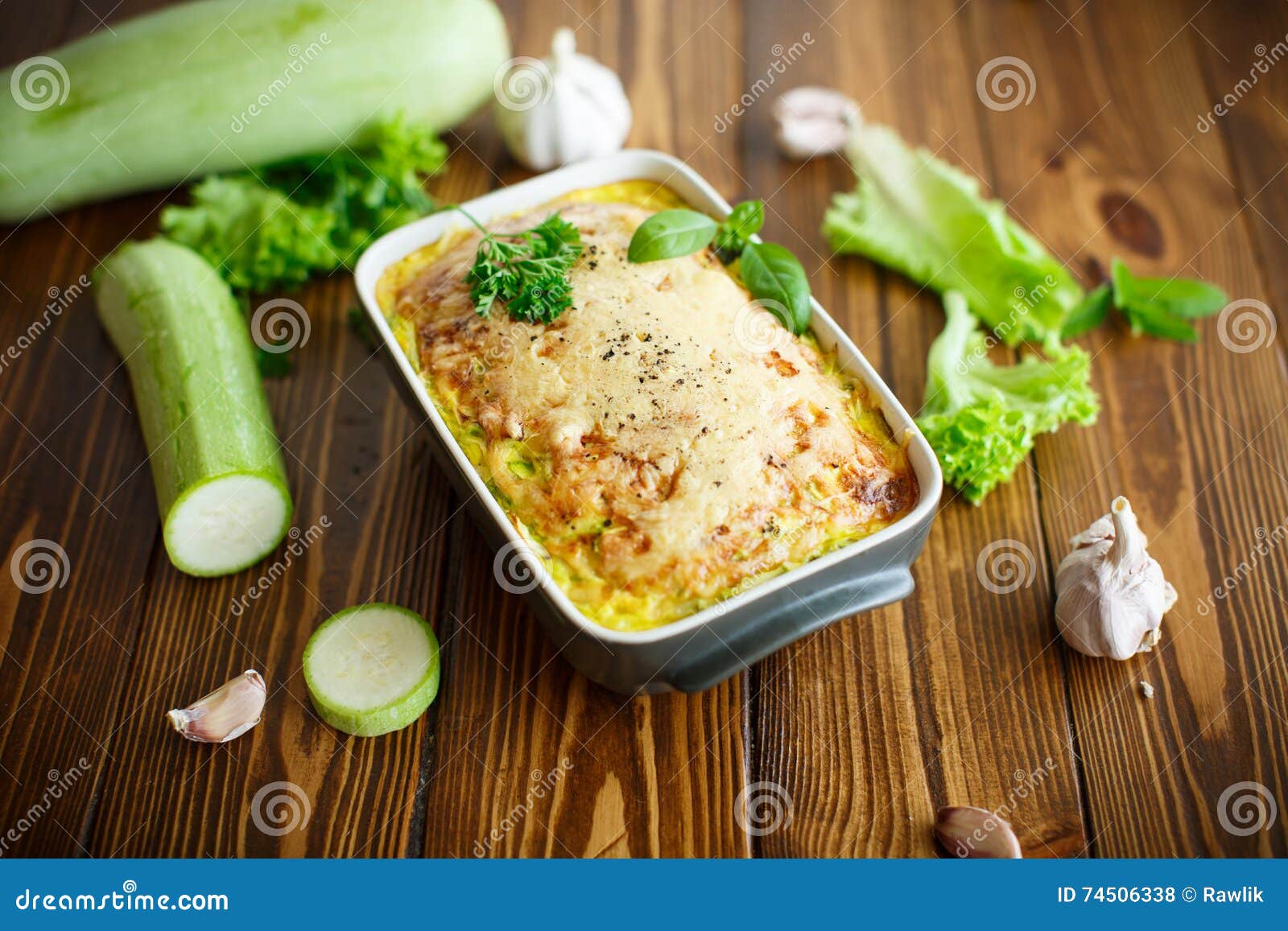 Casserole with Cheese and Zucchini Stock Photo - Image of homemade ...