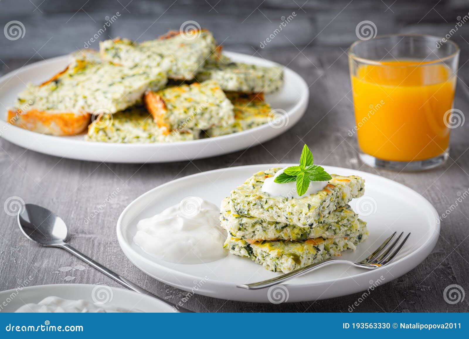 Casserole with Cheese, Zucchini and Orange Juice Stock Photo - Image of ...