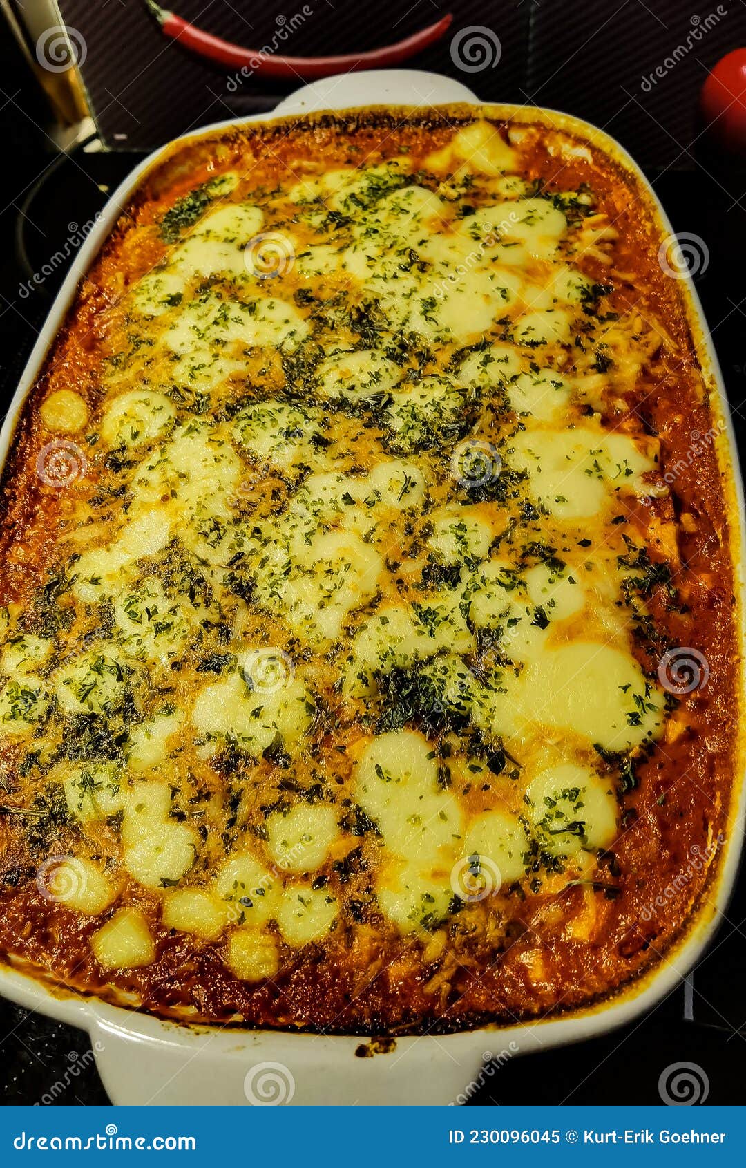 Casserole with Gratinated Cheese Stock Image Image of meat, meal