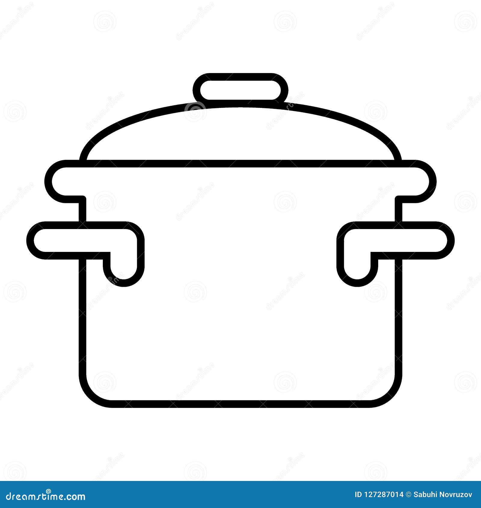 Casserole With Handles Thin Line Icon. Cooking Pan Vector Illustration ...