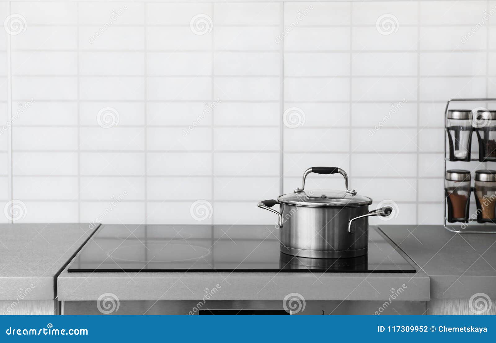 Casserole Pot on Electric Stove Stock Photo Image of decorative