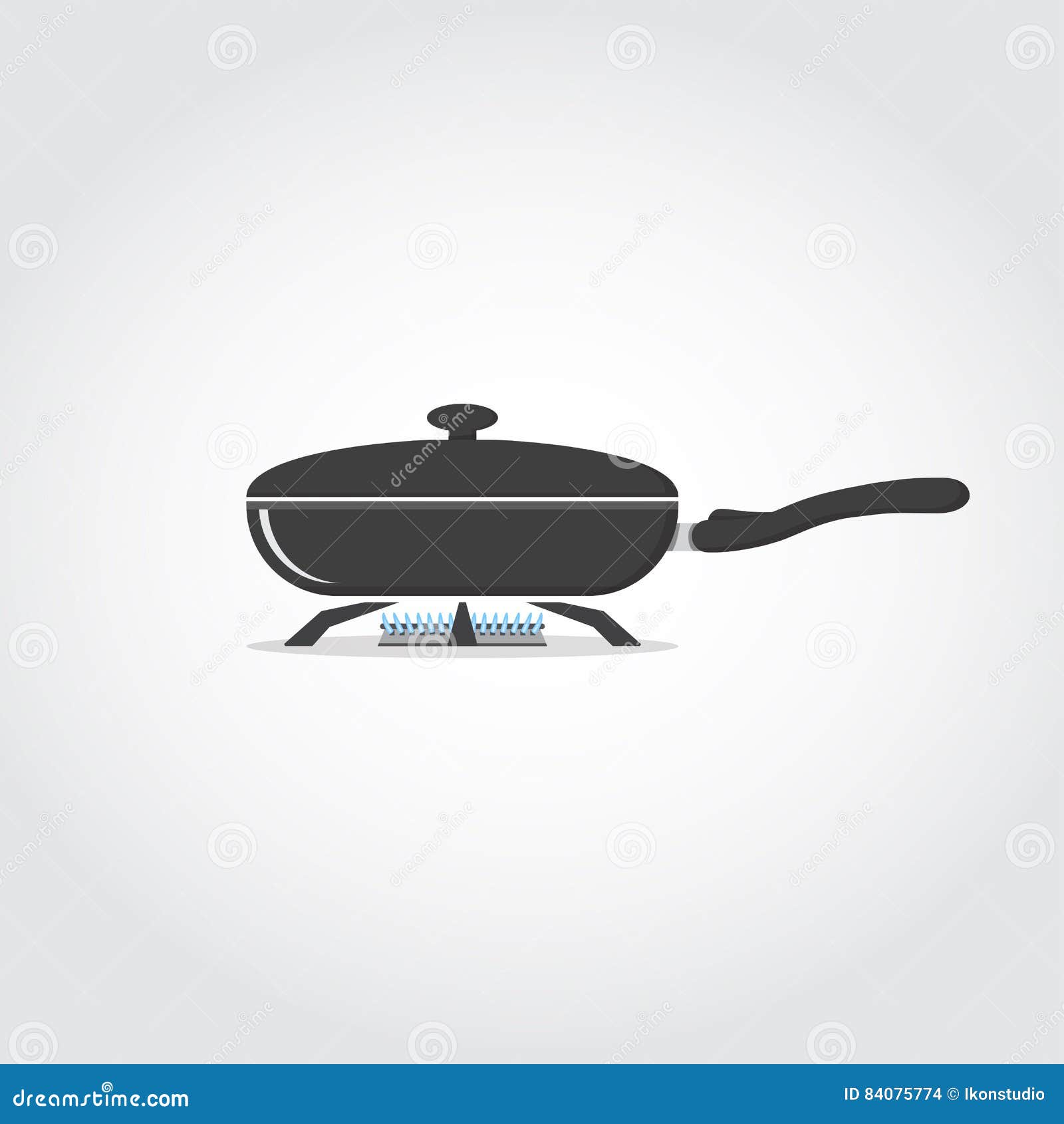 Casserole sur le feu illustration stock. Illustration du métal 84075774