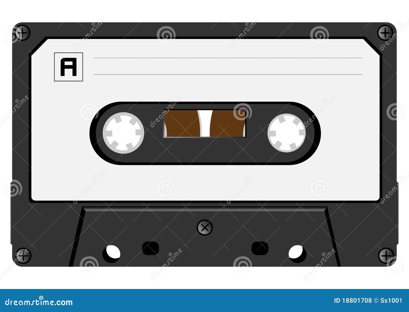 La imagen de un cierre del cassette audio para arriba