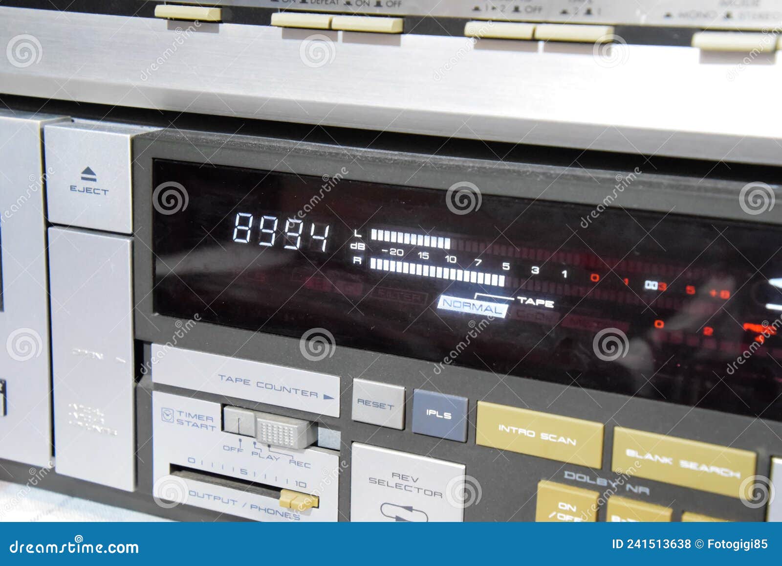 Cassette Deck for Playing Music Cassettes. Retro Audio Stock Photo
