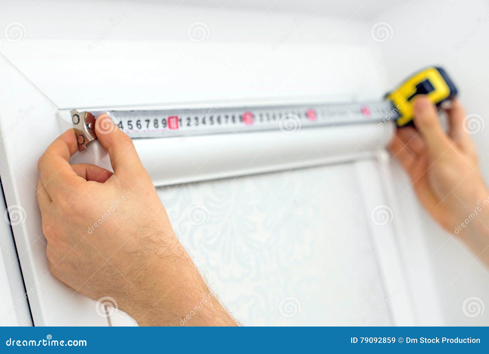 Cassette Roller Blinds Setup. Stock Image Image of installing