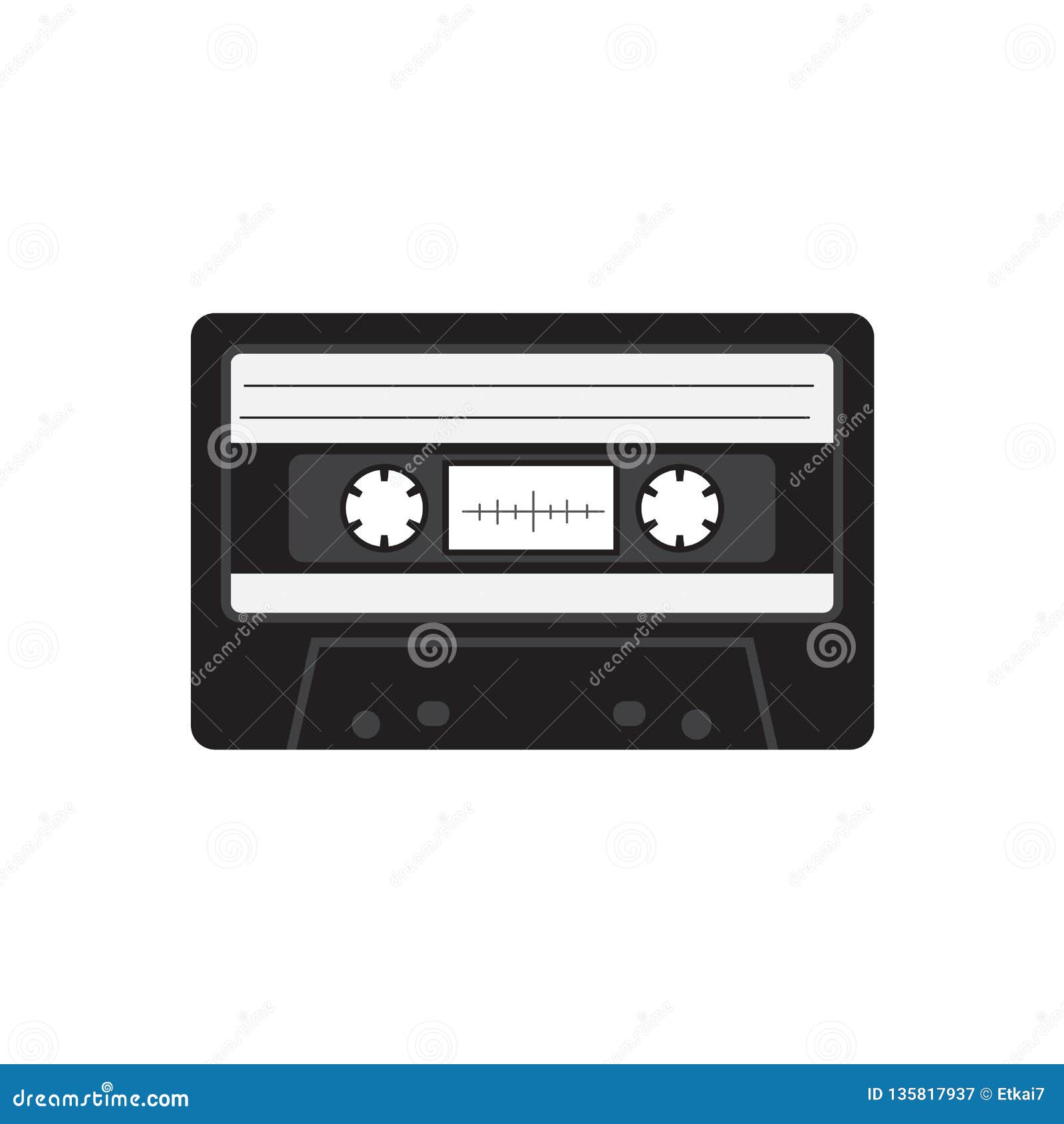 Cassette Tape Black Icon Vector Design Illustration Stock Vector