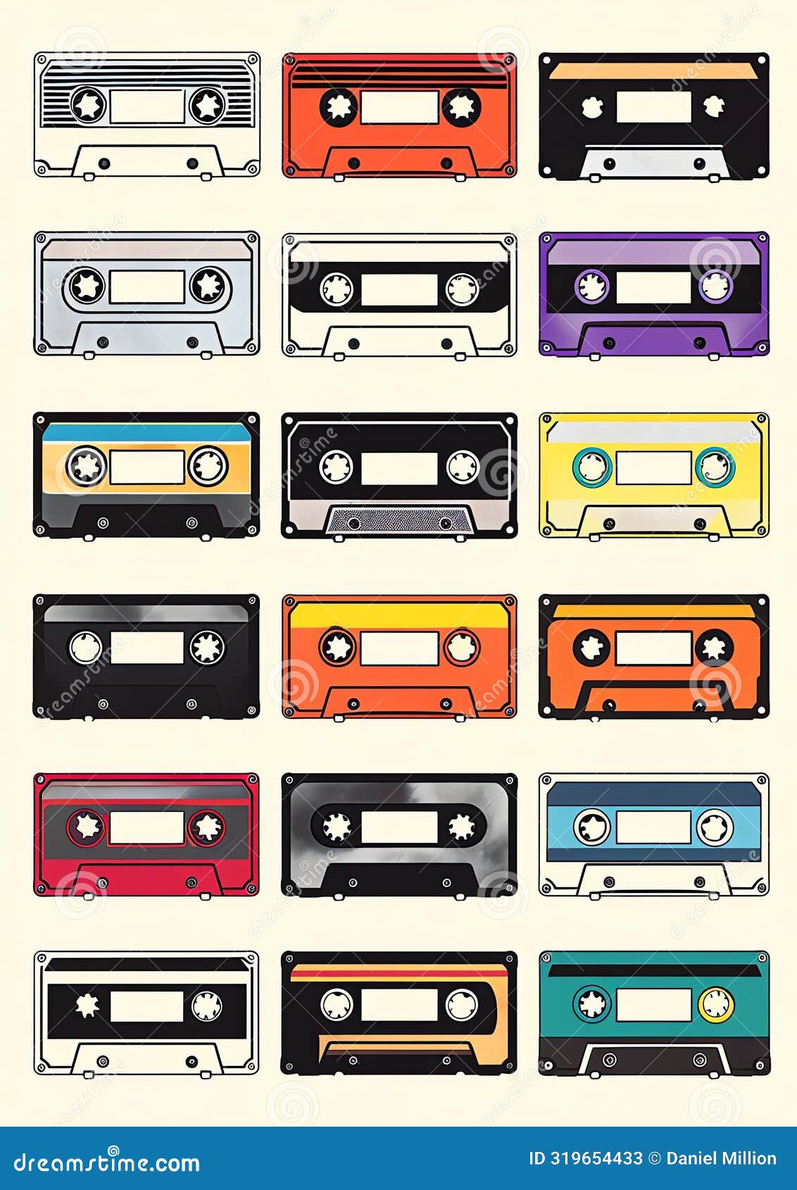 cassette tape border 90s retro nostalgic frame