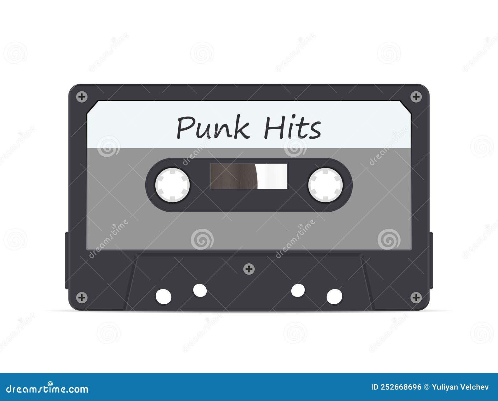 Cassette tape punk hits stock vector. Illustration of icon 252668696