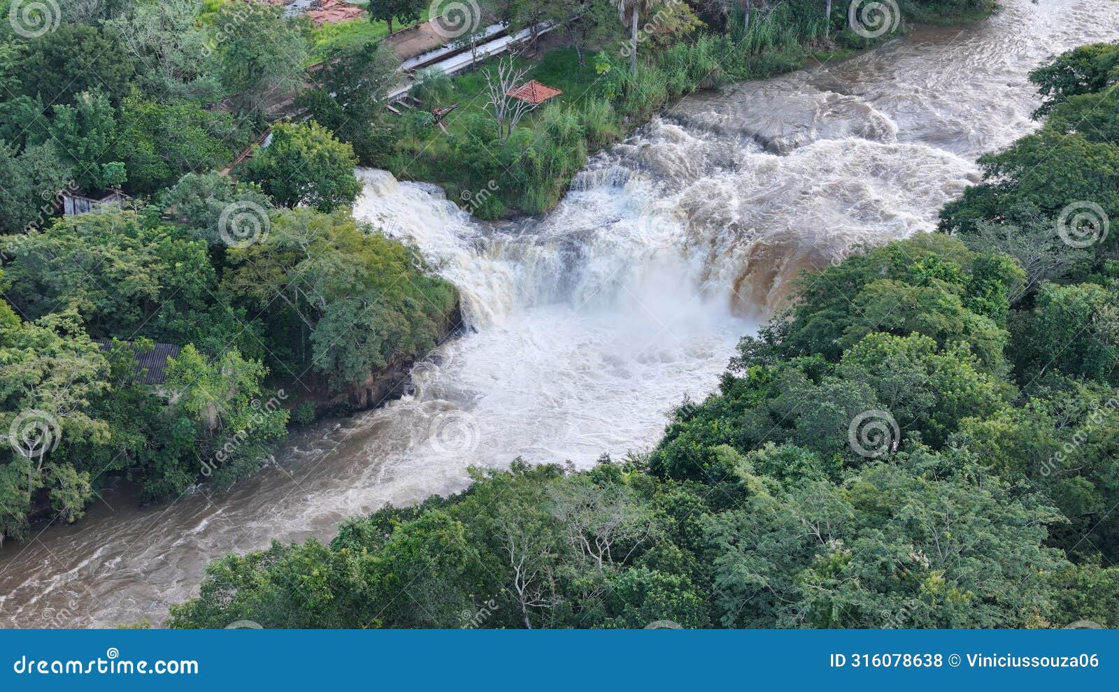 cassilandia, mato grosso do sul, brazil - 04 18 2024: salto do rio apore tourist spot in cassilandia waterfall