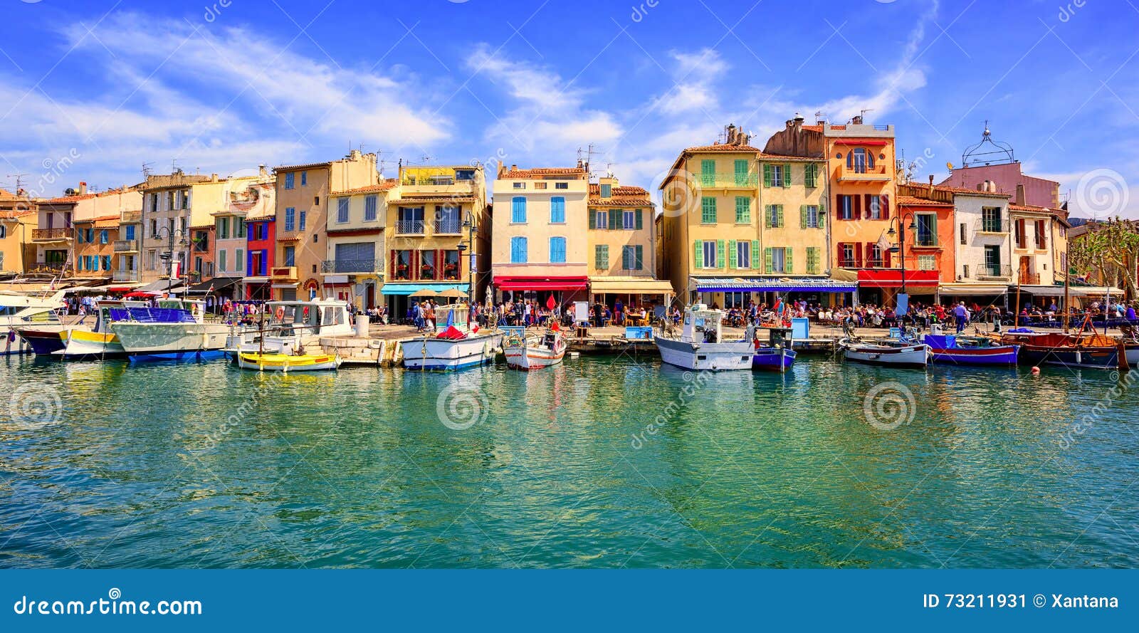 cassis old town port promenade, provence, france
