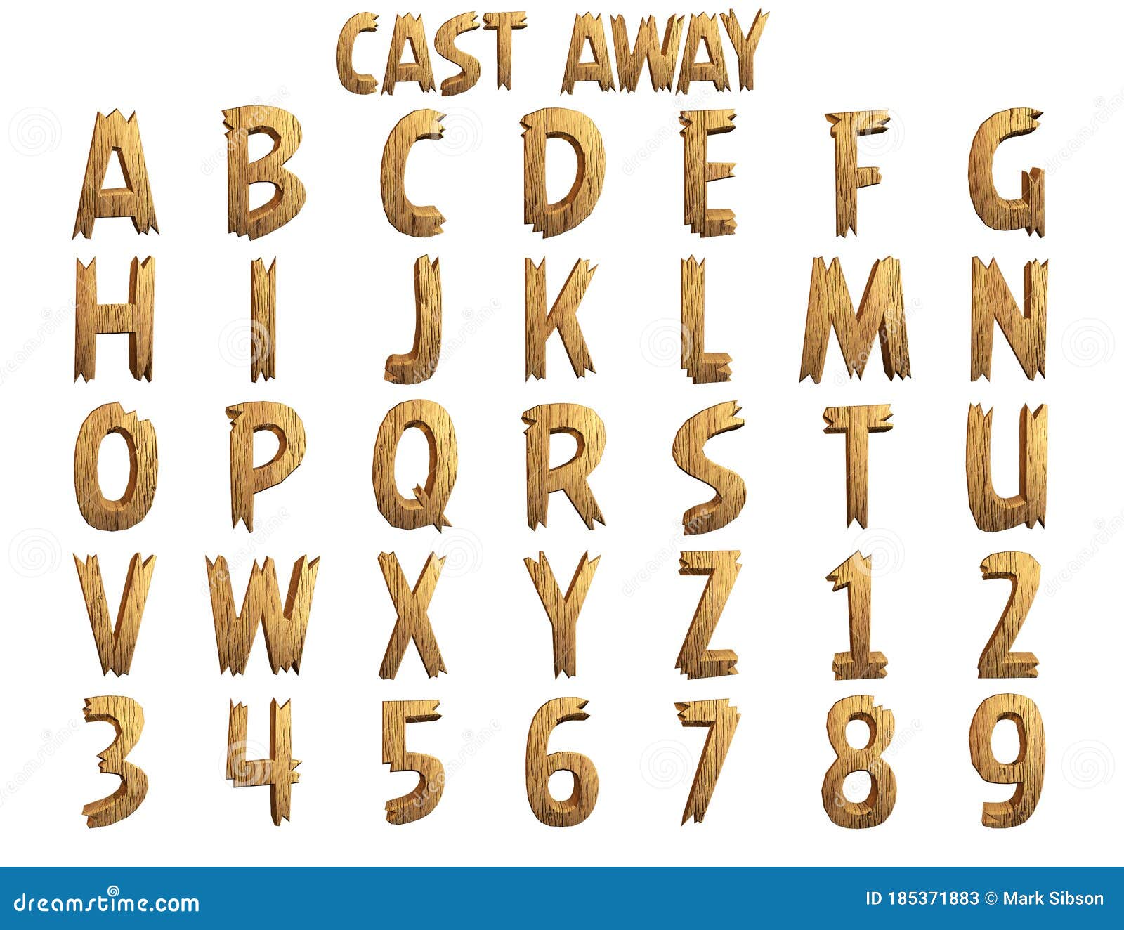 Cast Away Broken Wood Alphabet 3d Illustration Stock Illustration Illustration Of Letter Castawy