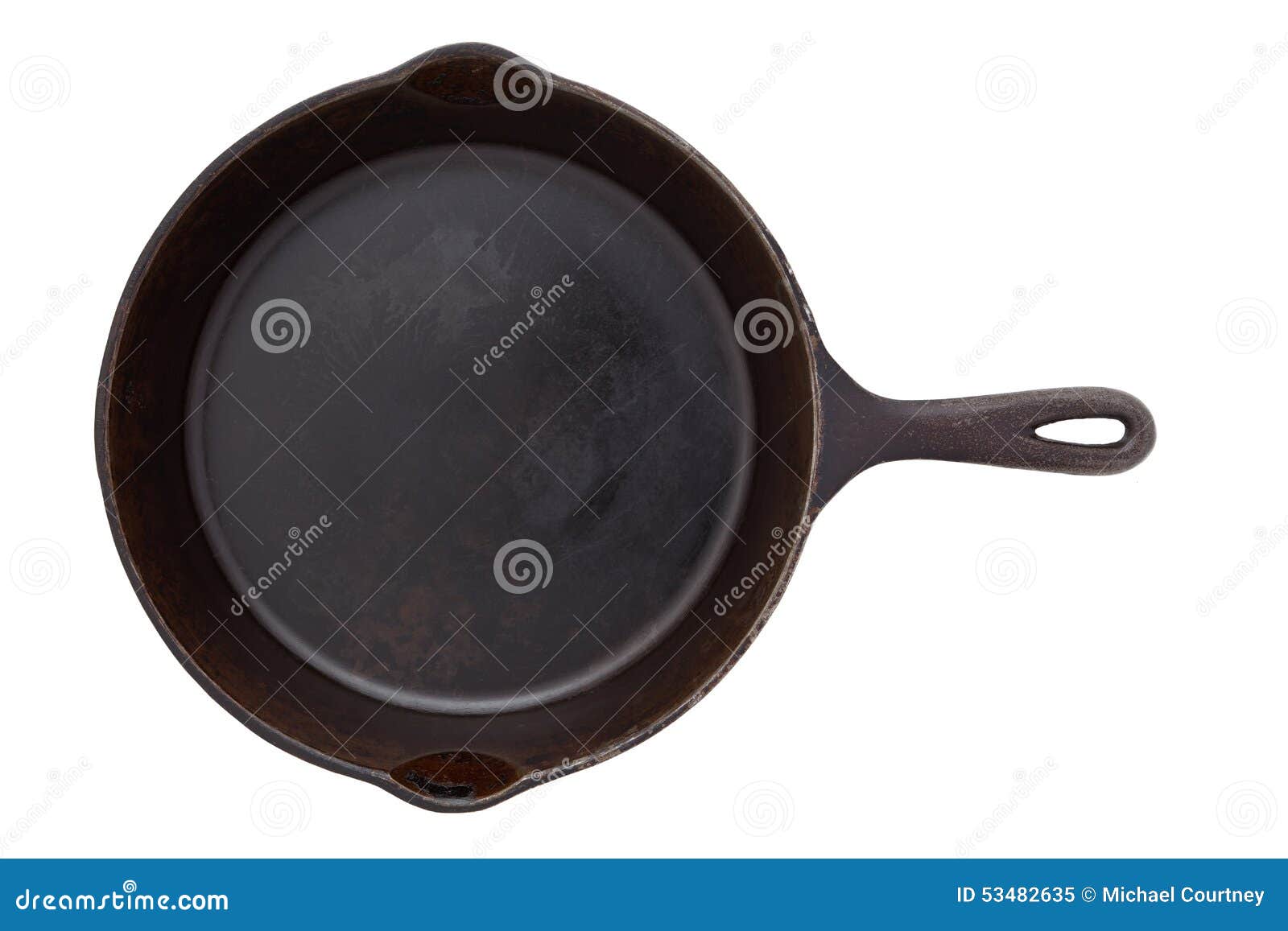 cast iron frying pan  on white