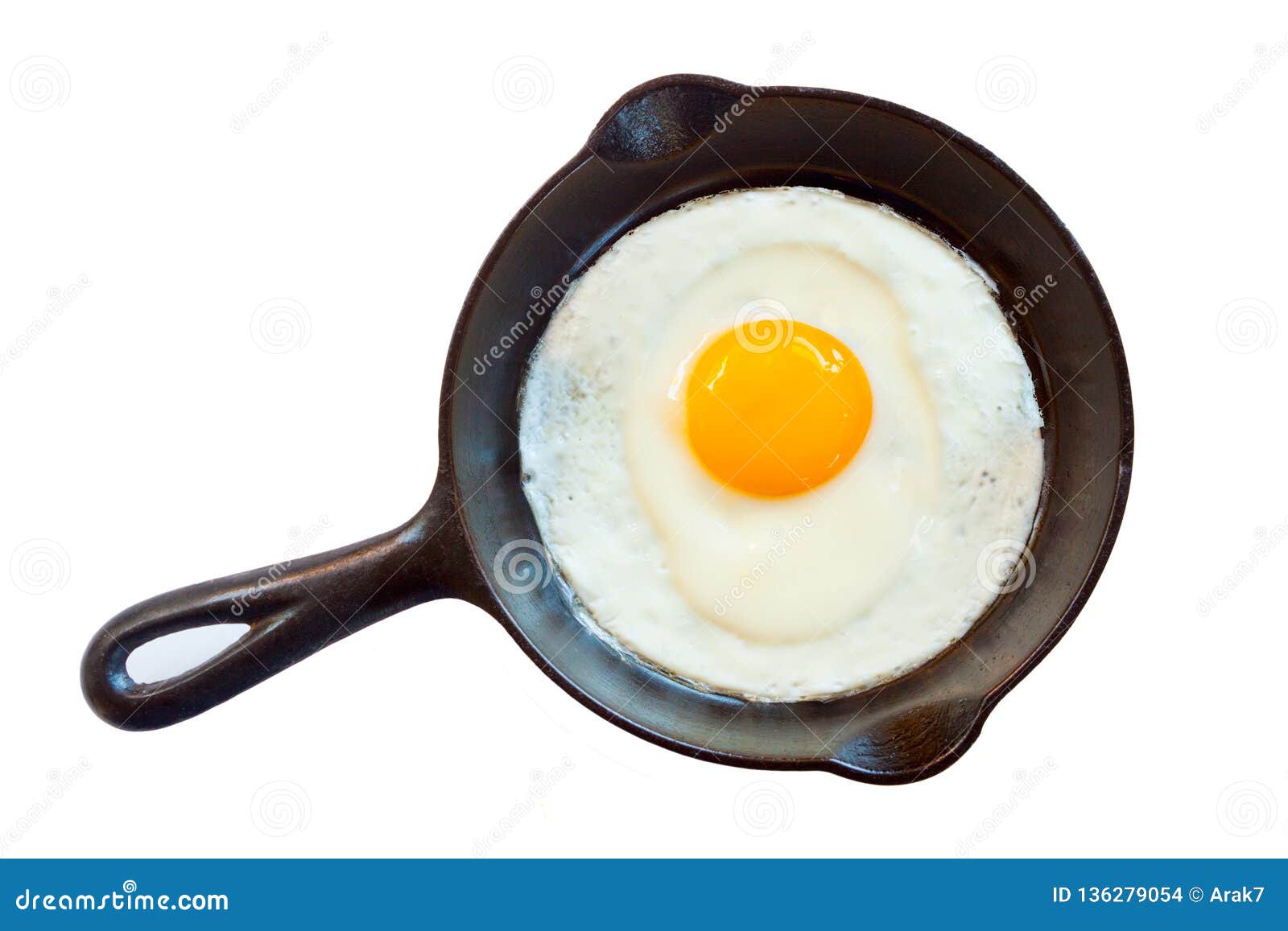 Cast Iron Pan with One Fried Egg Stock Photo Image of eating