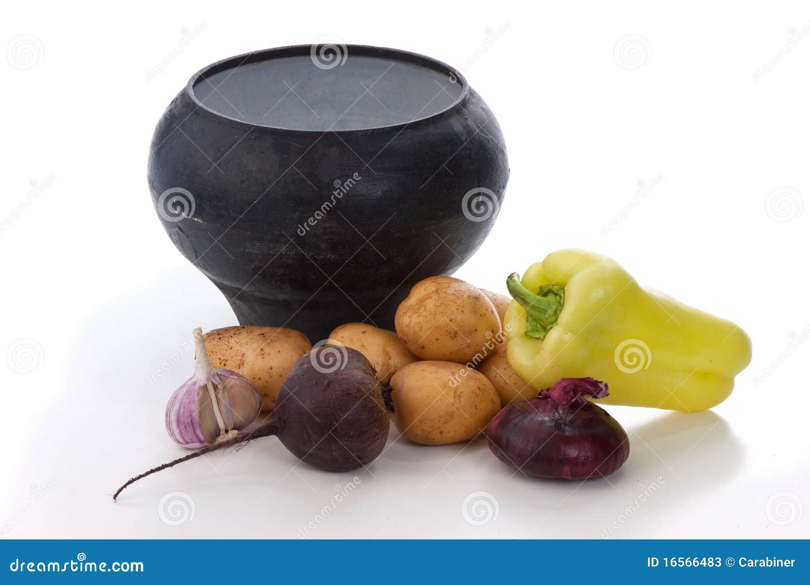 Cast Iron Pot with Vegetables Stock Image Image of accessory, soot