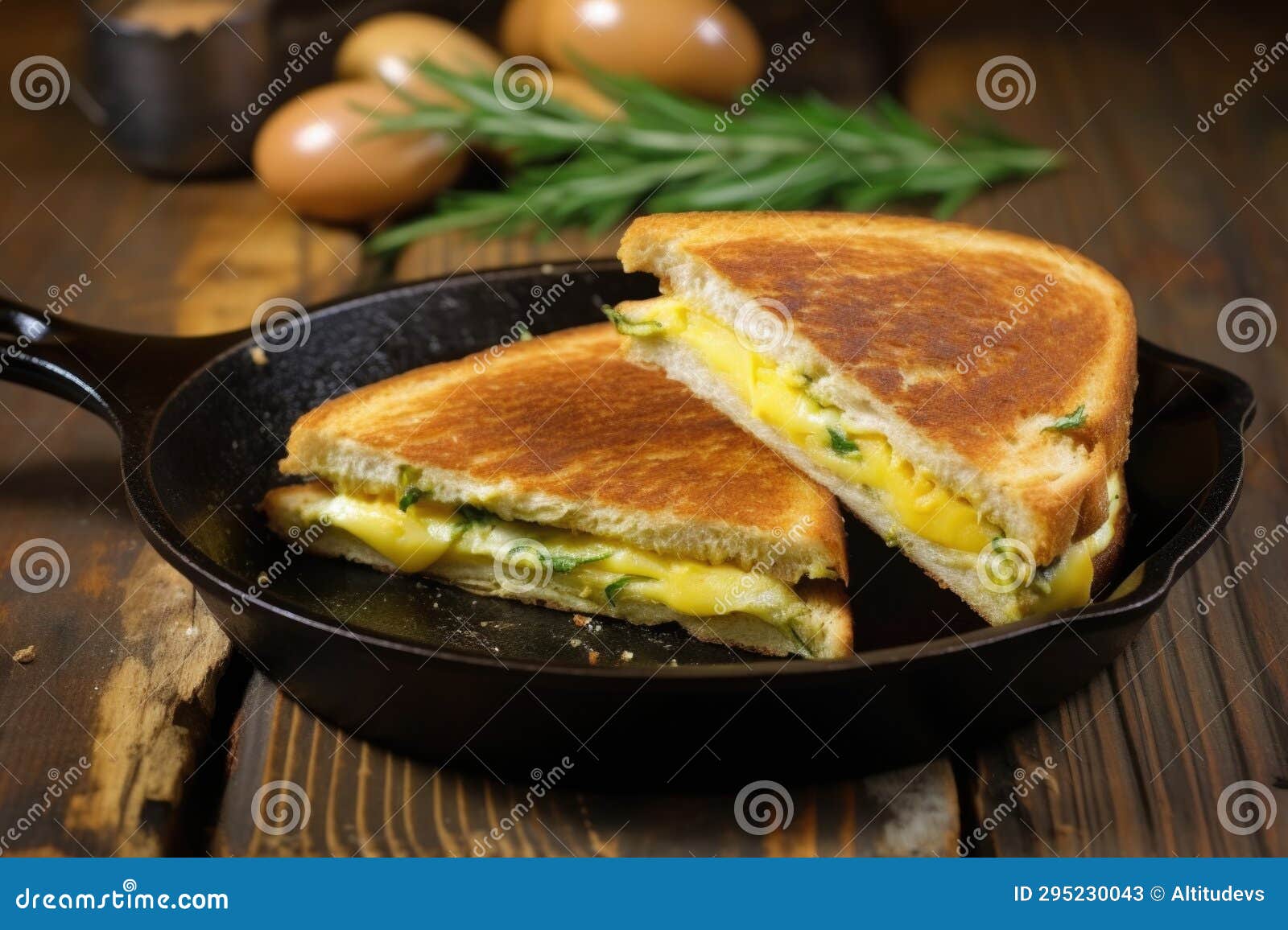 Cast Iron Press Placed on Golden Brown Grilled Sandwich Stock Image