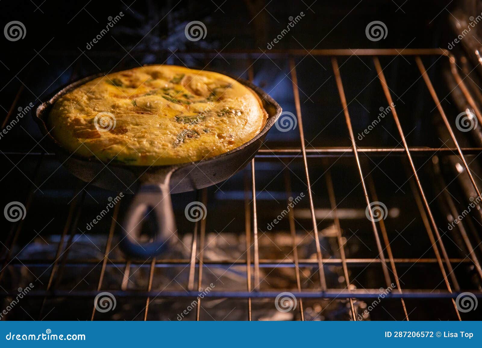Cast Iron Skillet Frittata stock photo. Image of single 287206572