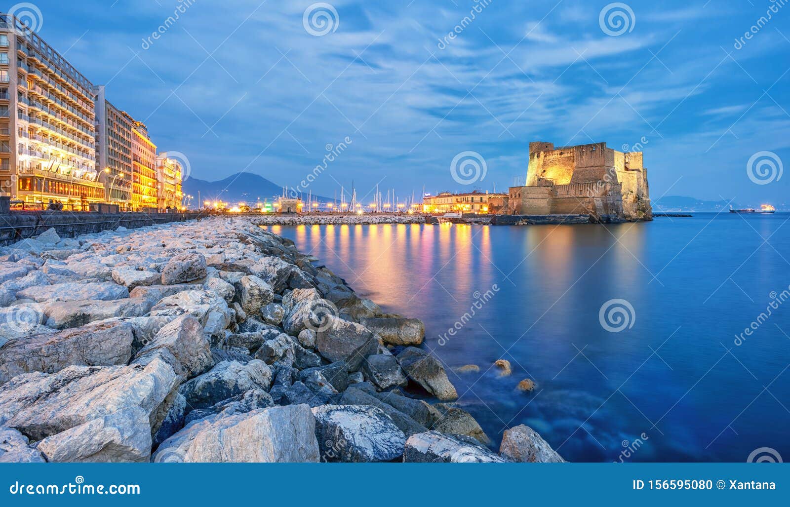 castel dell ovo egg castle in naples, italy