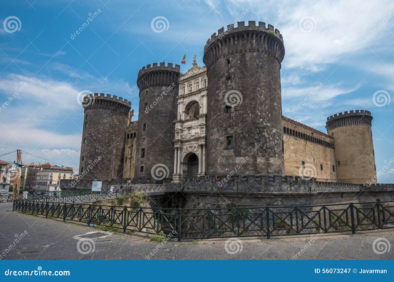 castel nuovo or maschio angioino, landmark of naples, italy