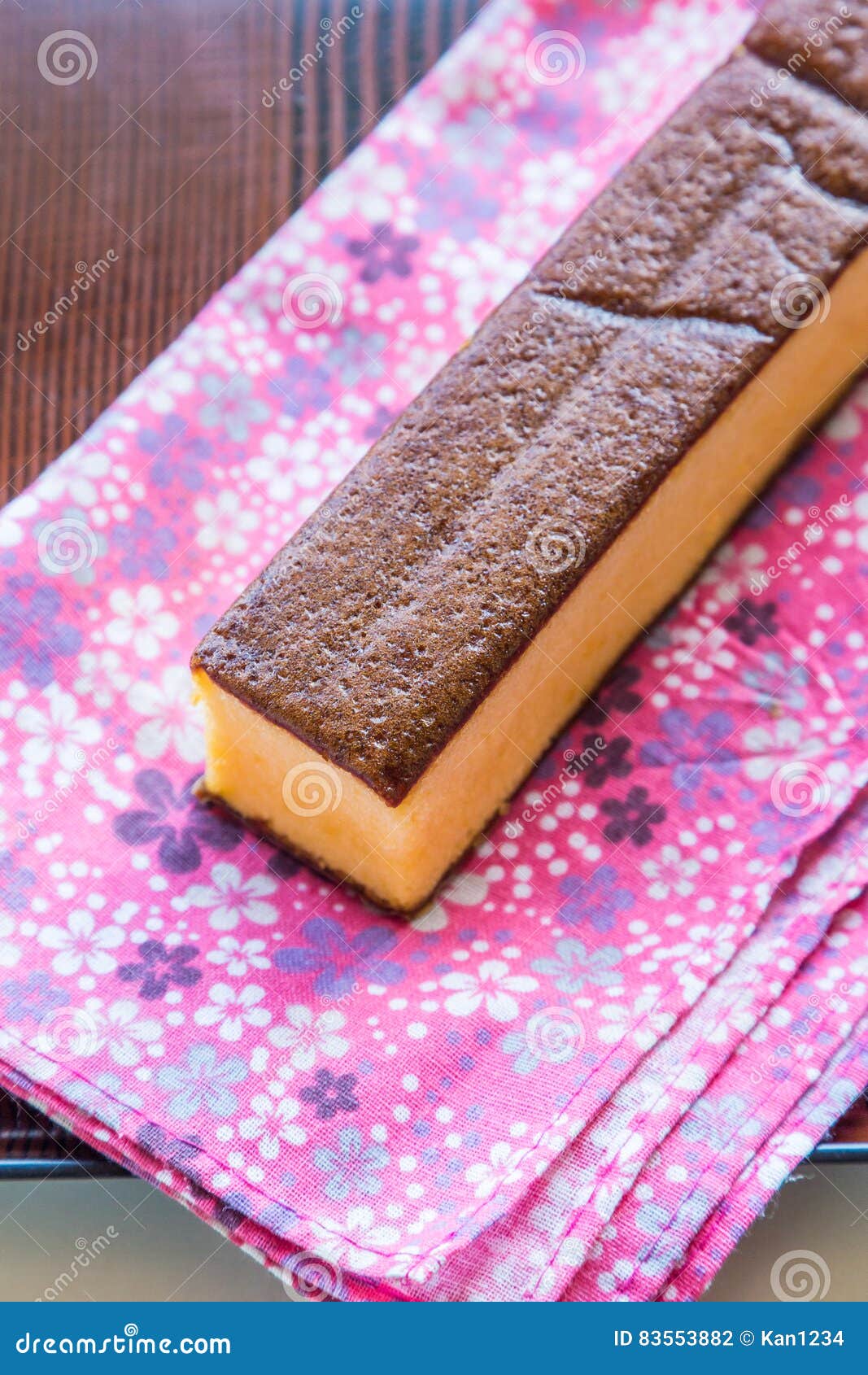 Castella Traditional Japanese Sponge Cake in Nagasaki. Stock Photo