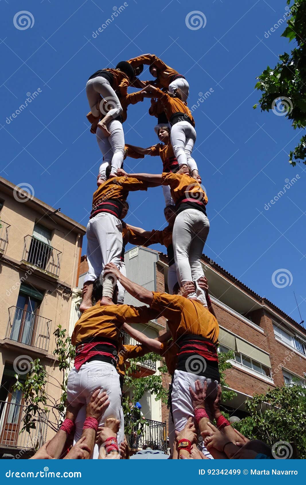 Castellers, Human Tower from Catalonia, Spain Editorial Stock Image ...