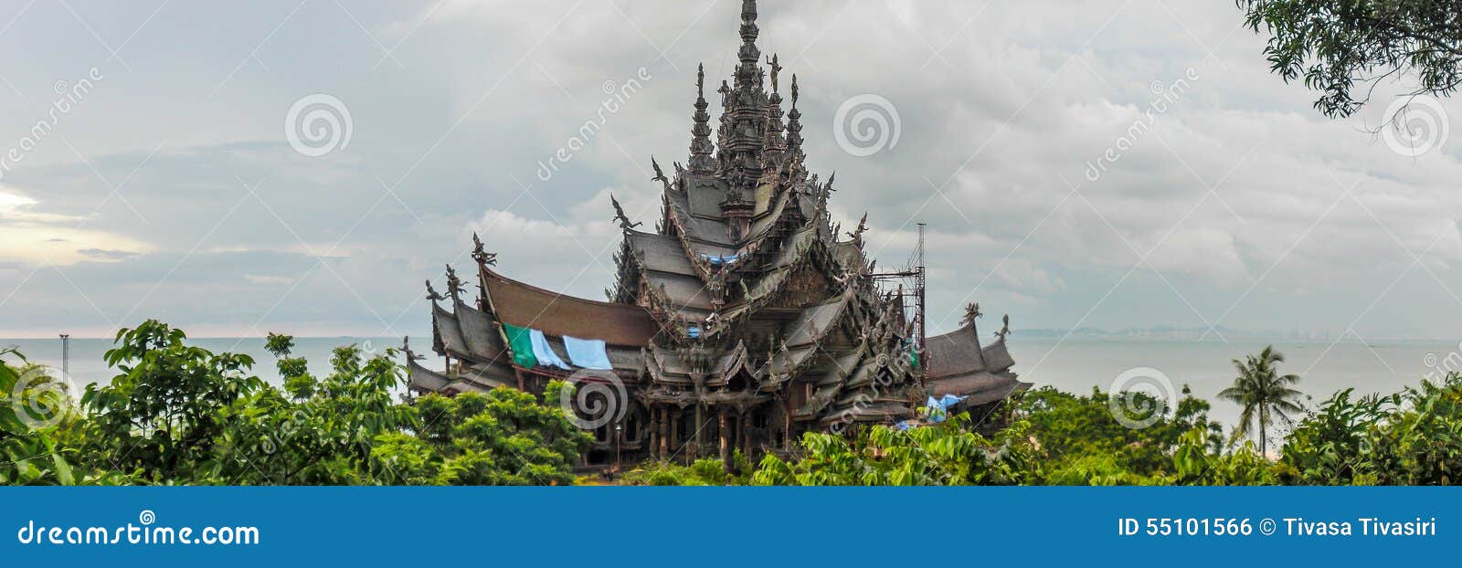 Castello di legno a pattaya. Panorama dell'immagine il mio viaggio in Tailandia