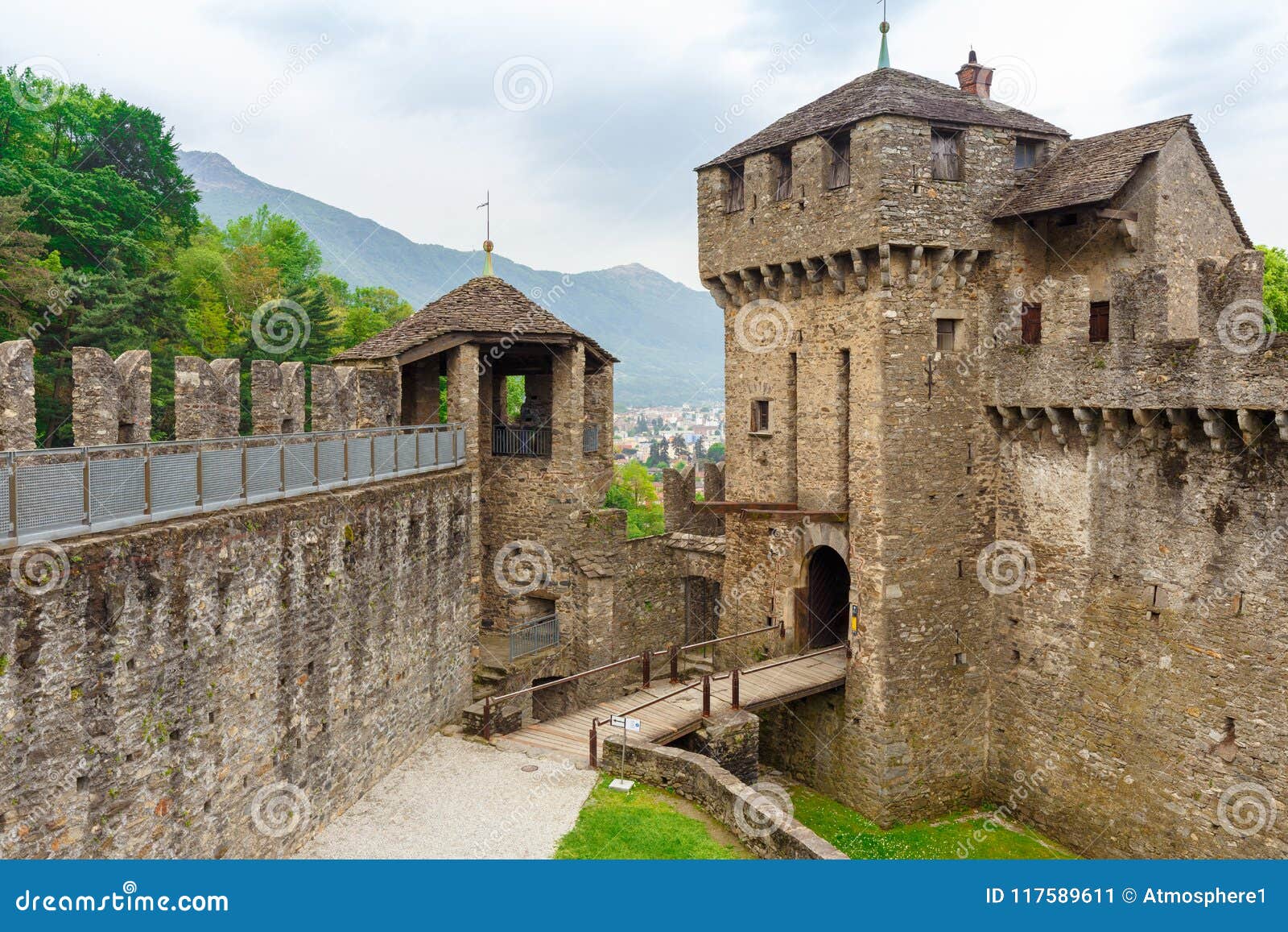 castello di montebello a famous tourist attraction in bellinzona, ticino canton, switzerland