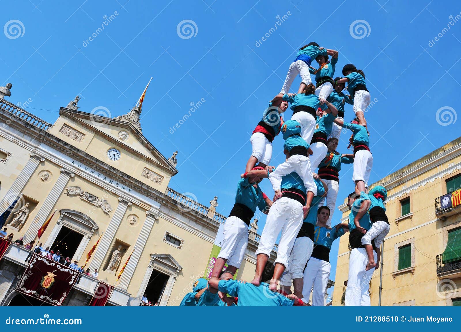Castells, Human Towers in Tarragona, Spain Editorial Image Image of