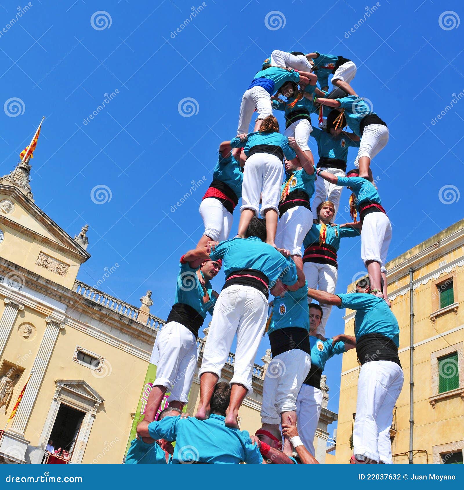 Castells, Human Towers in Tarragona, Spain Editorial Photography