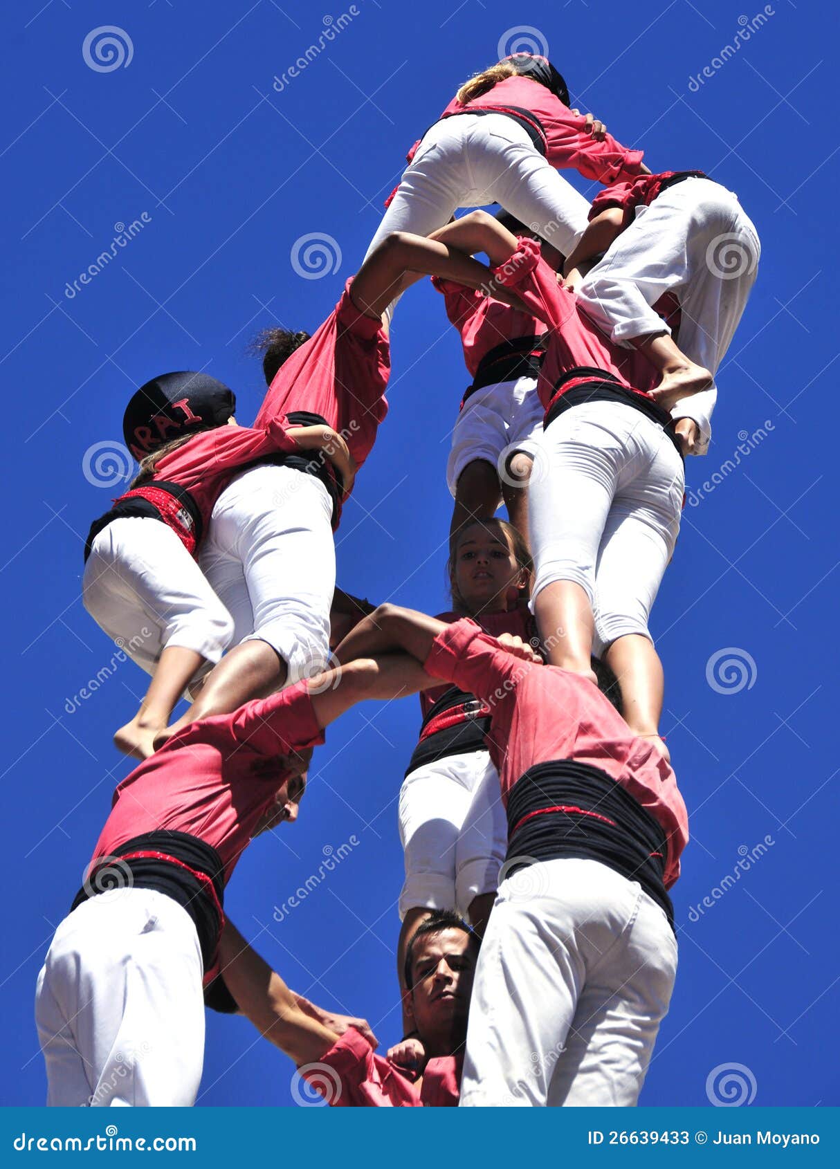 Castells, Human Towers in Tarragona, Spain Editorial Stock Photo