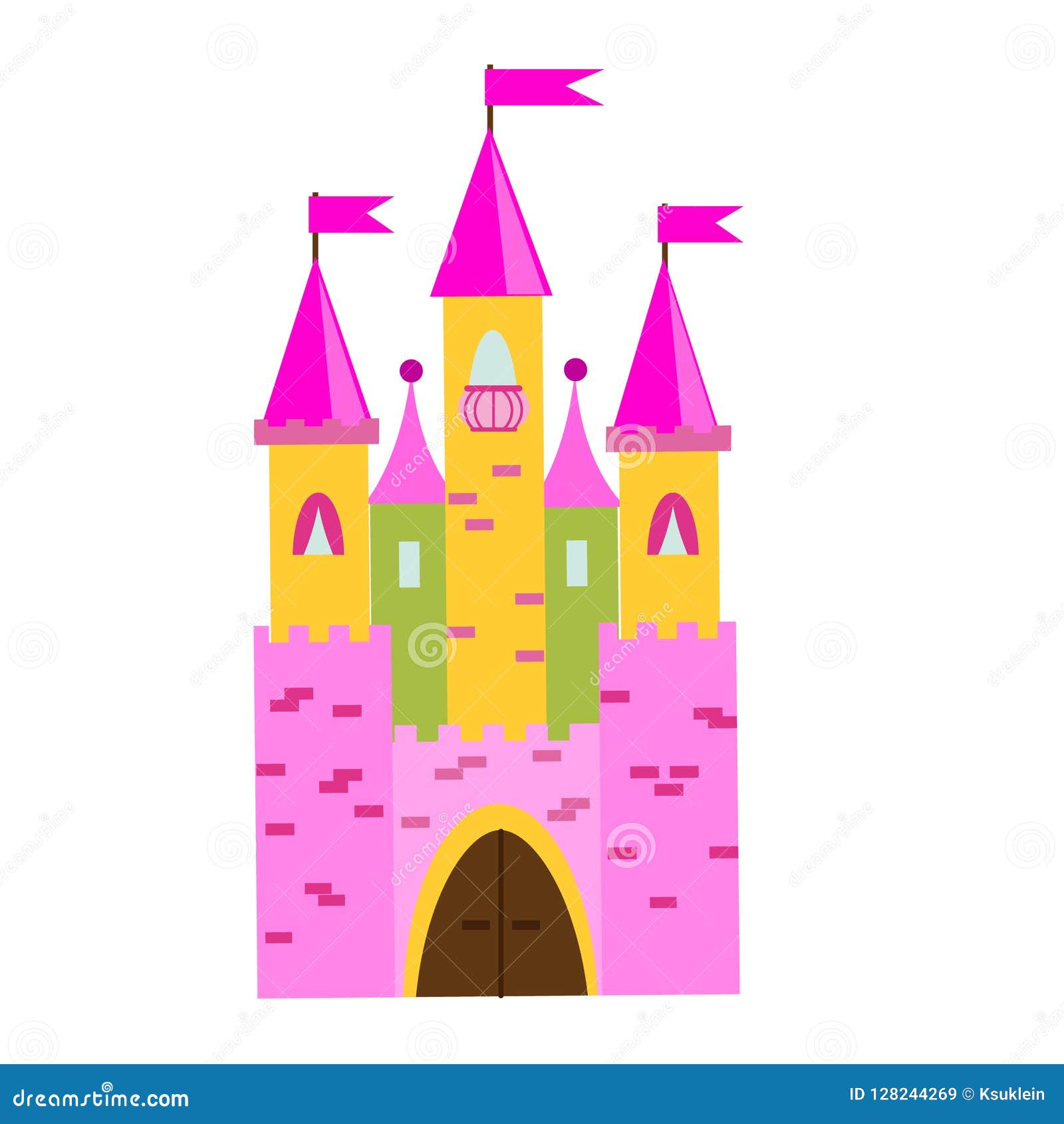 Livro de colorir. castelo da princesa das fadas. planilha de atividades  para crianças. jogo de arte infantil. ilustração vetorial.