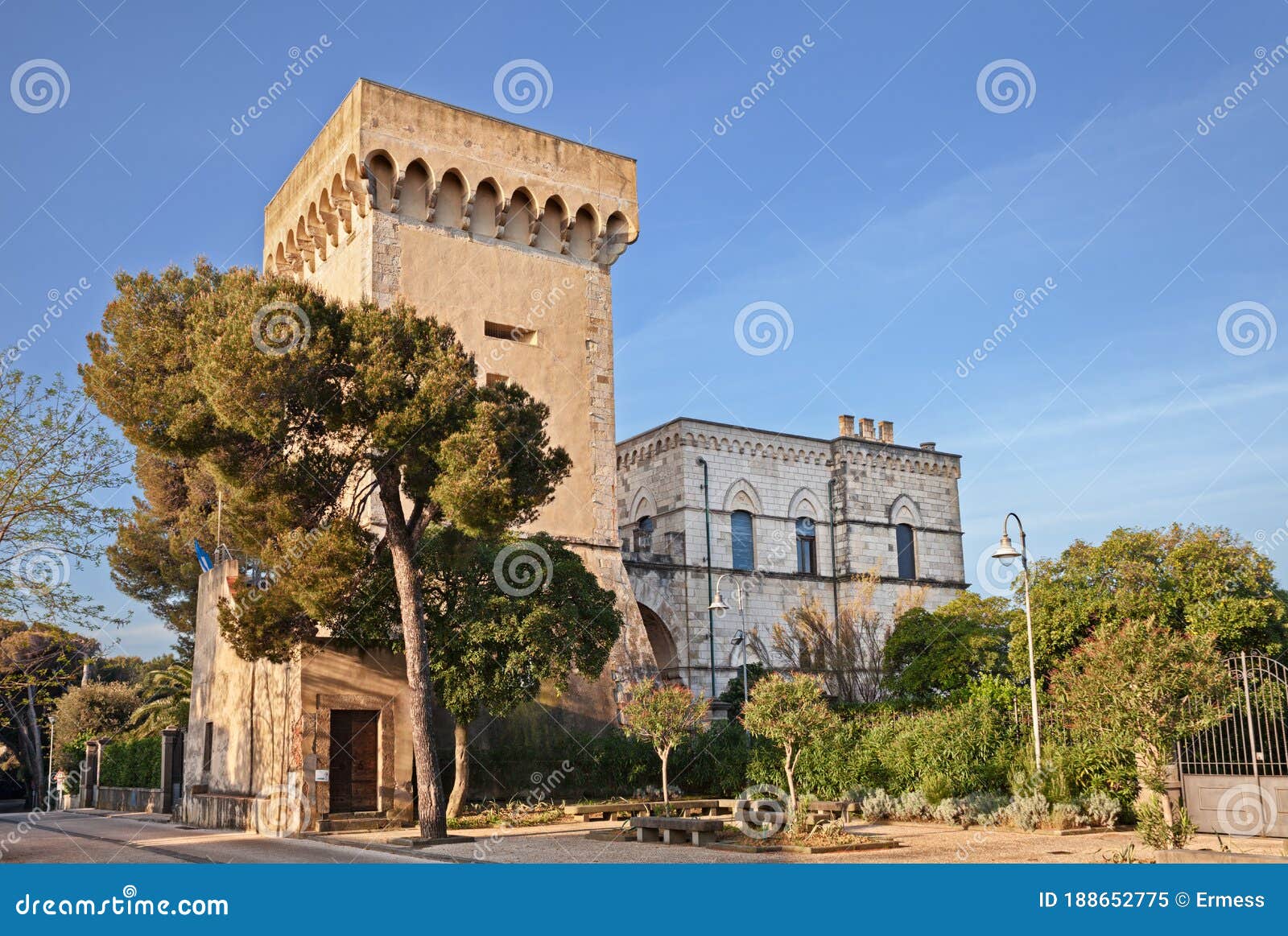 castiglioncello, rosignano marittimo, livorno, tuscany, italy: the ancient tower of 17th century