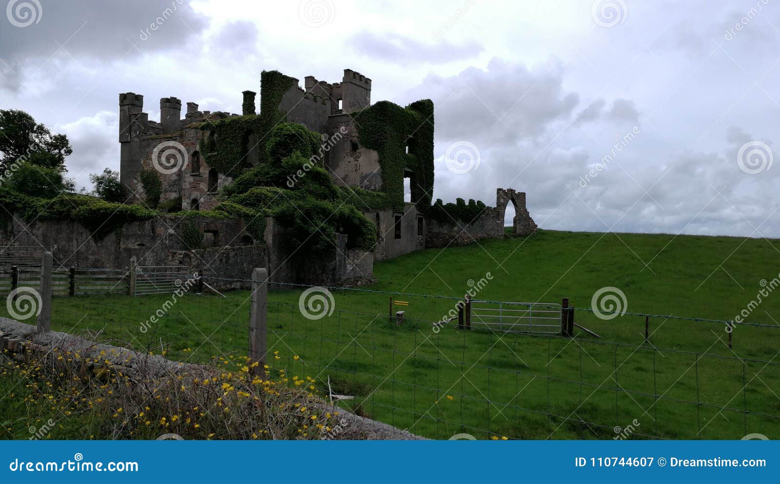 irish castle storm rain