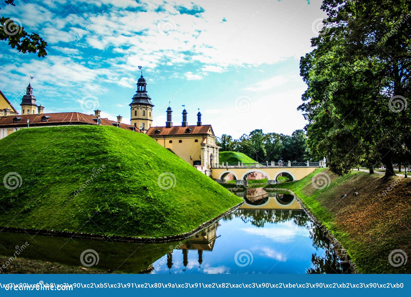 Castle in Belarus, Landmarks in Belarus, Nesvizh Castle, Journey Stock