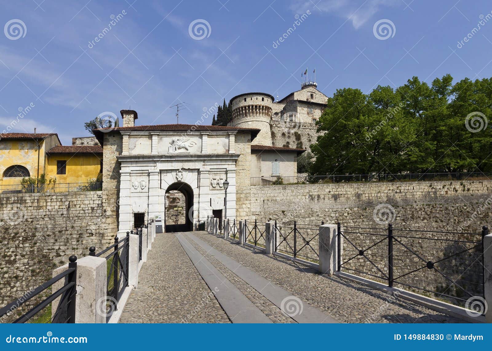 castle of brescia is the medieval castle complex on top of cidneo hill