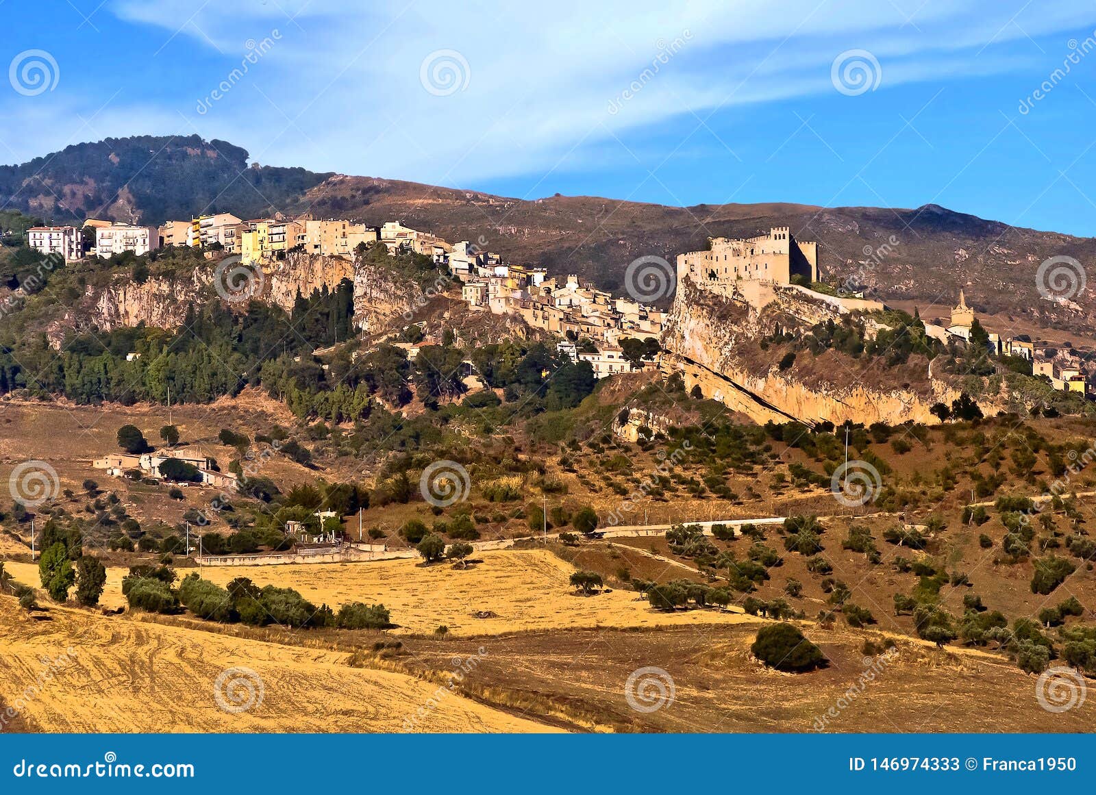 the castle of caccamo and the village