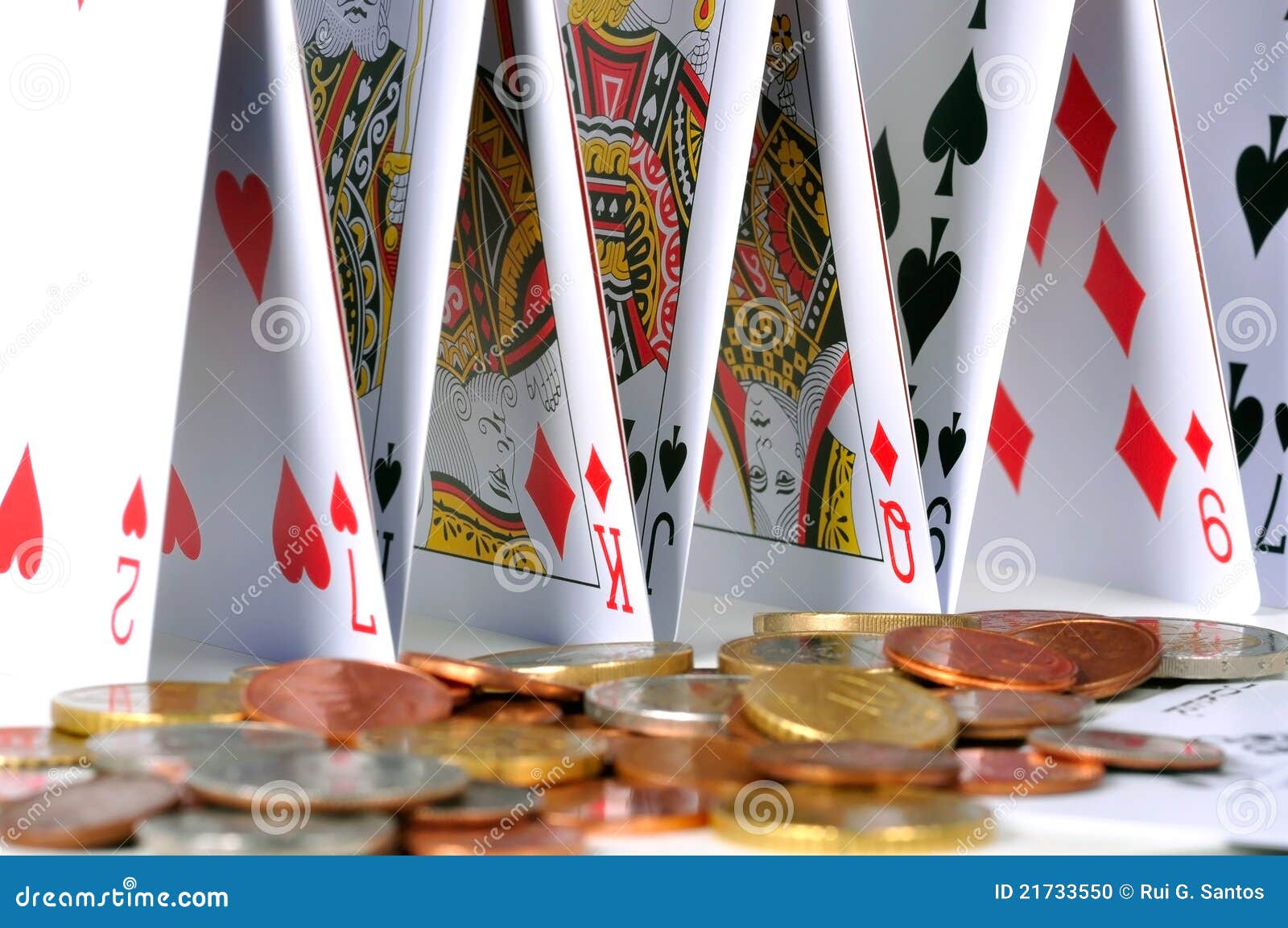 Castle of Cards and Coins stock photo. Image of estate 21733550