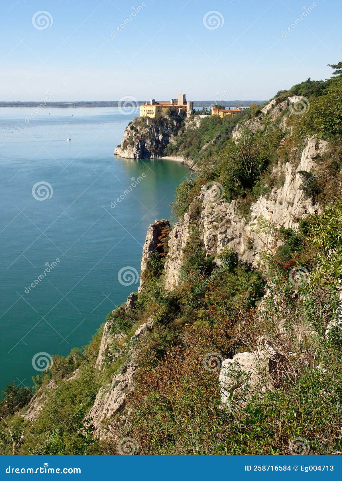 Castello Di Duino Duino, Italy Stock Photo Image of blue, green
