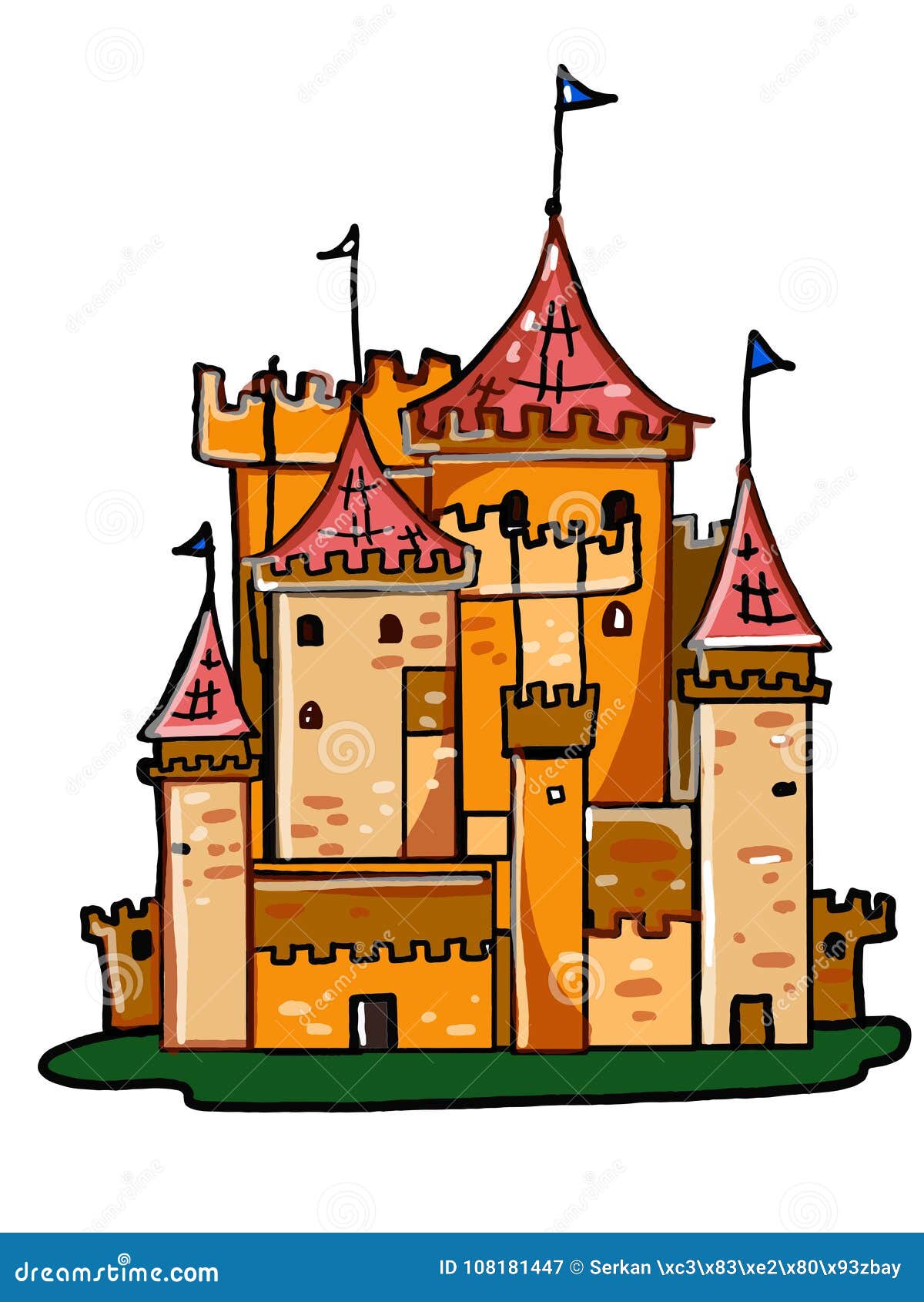 Castle Illustration Drawing King Cartoon Drawing Coloring Stock  Illustration - Illustration of europe, background: 108181447