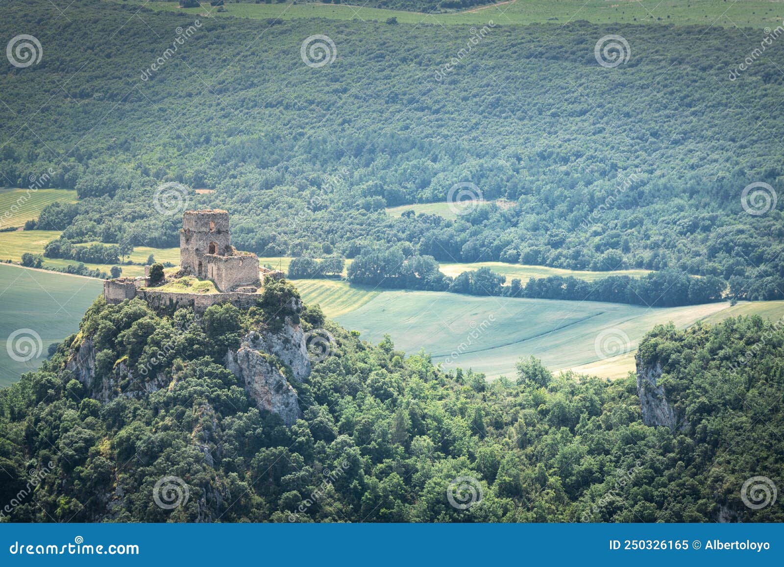 castle of lanos in ocio village, alava, spain