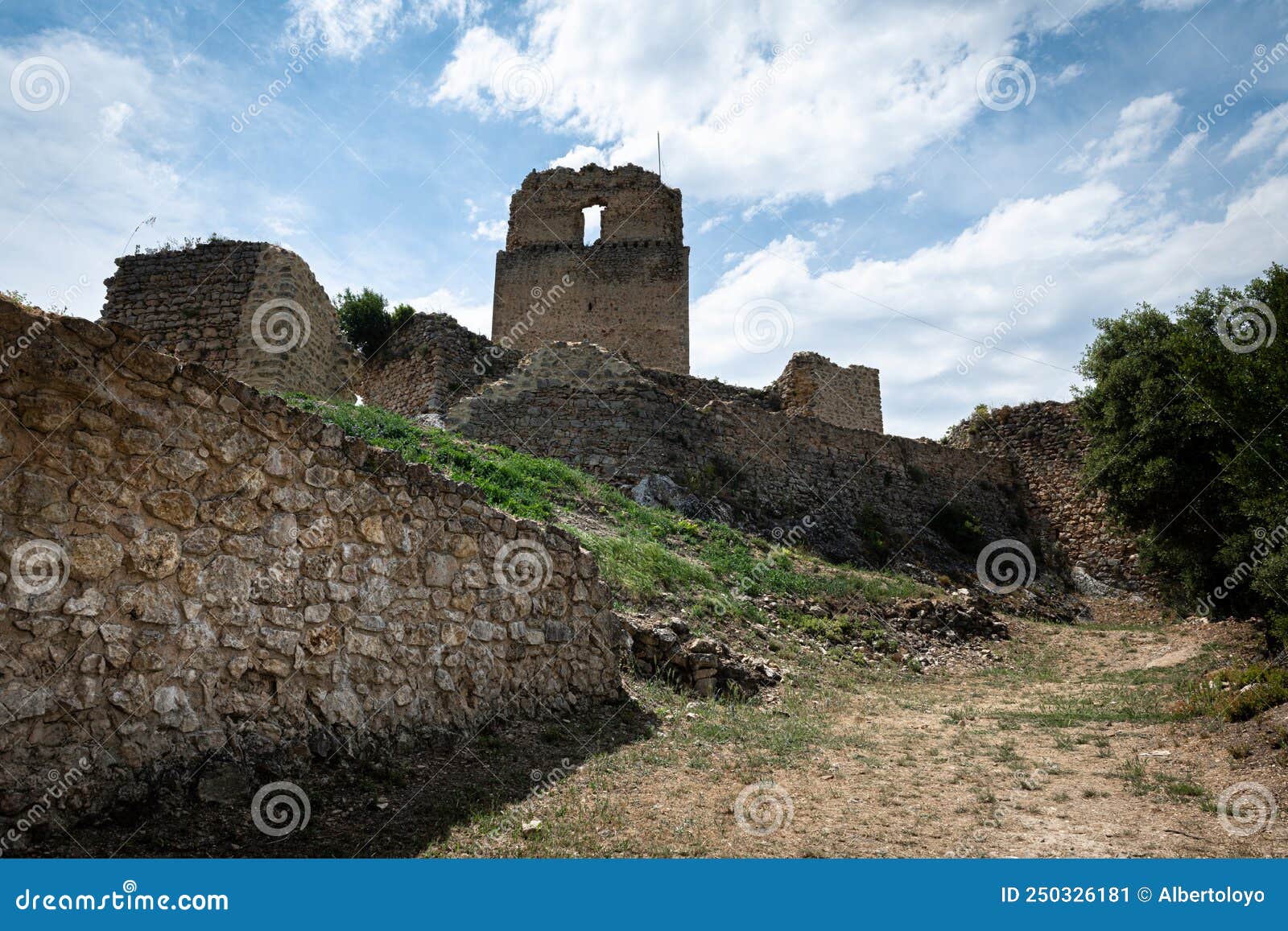 castle of lanos in ocio village, alava, spain