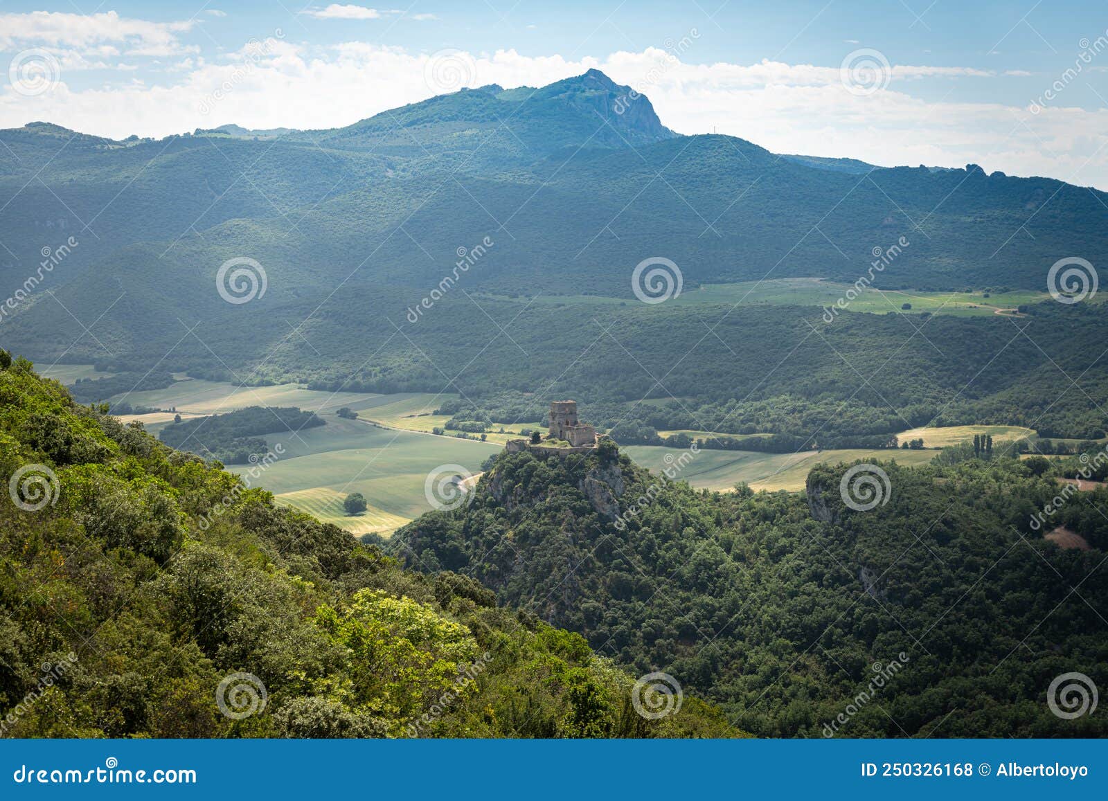 castle of lanos in ocio village, alava, spain