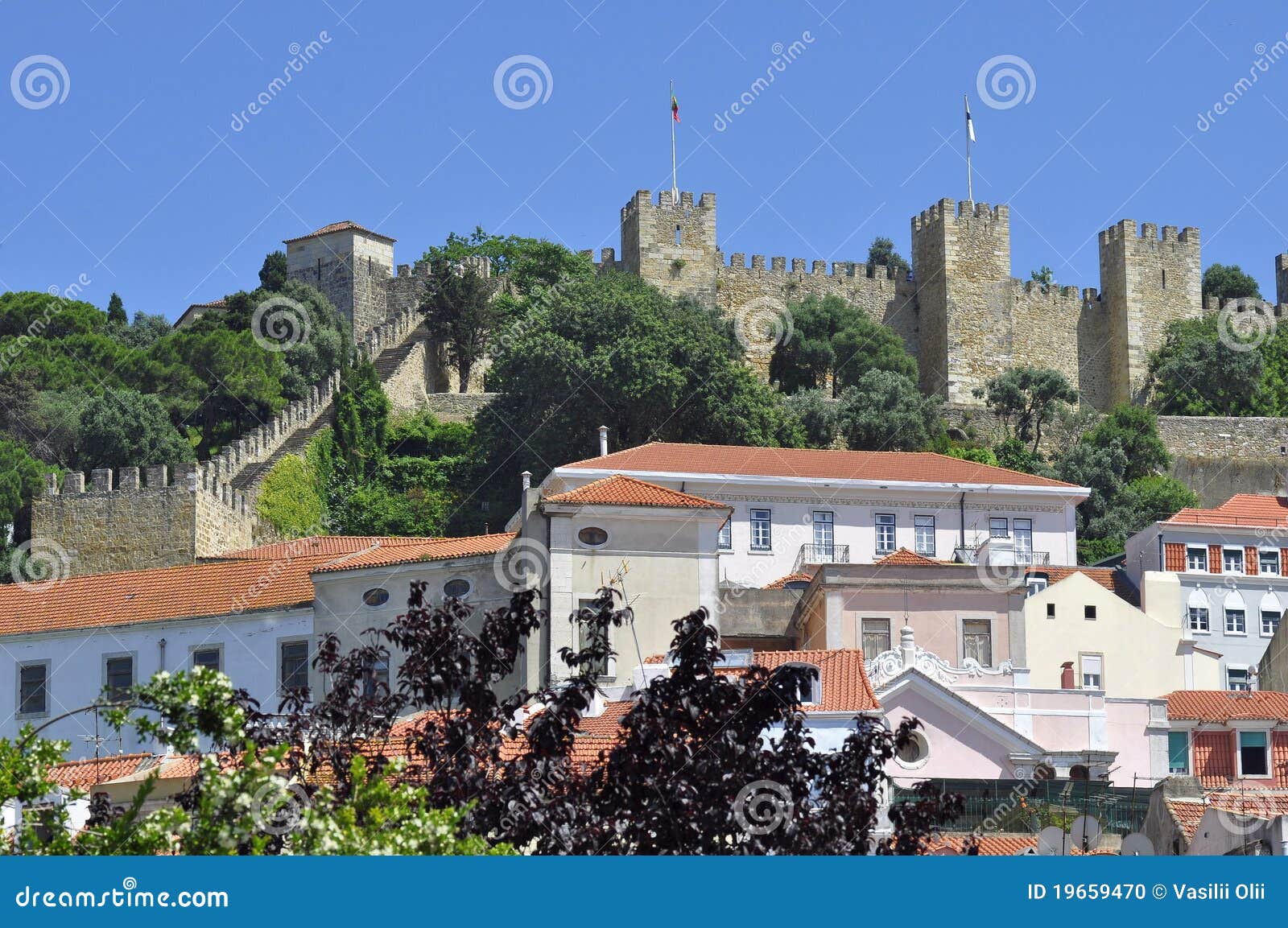 Castle in Lisbon stock photo. Image of blue, landmark - 19659470