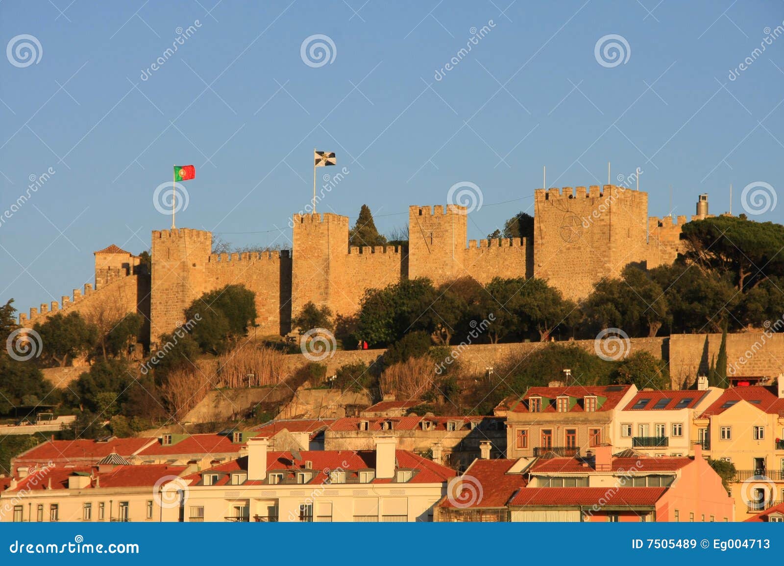 Castle of Lisbon stock image. Image of cielo, arquitectura - 7505489